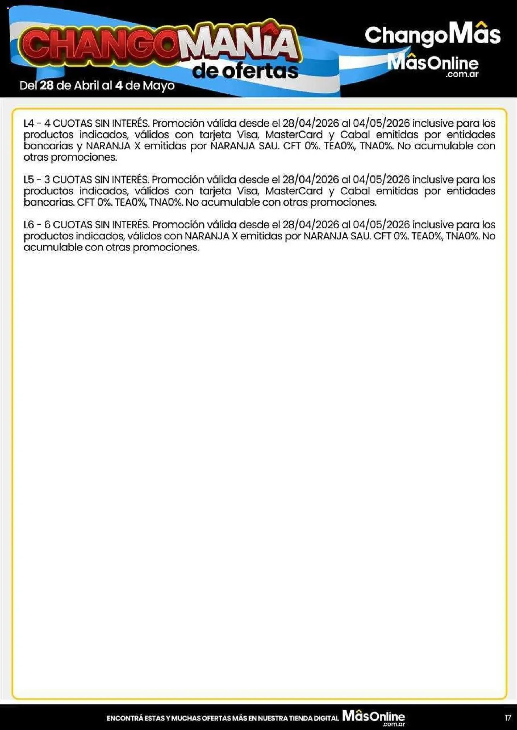Changomas ofertas - folleto válido desde 05/05/2026 página 17 de 17
