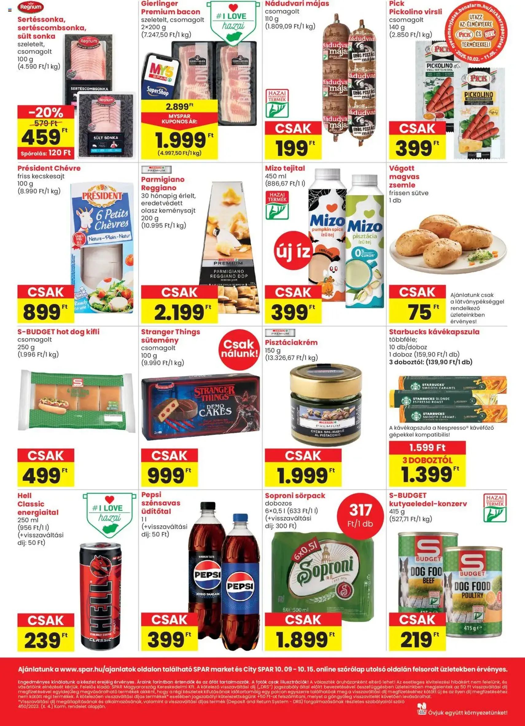Spar Market Akciós újság - 2025.10.09. érvényes szórólap 2 oldal 3 oldalból