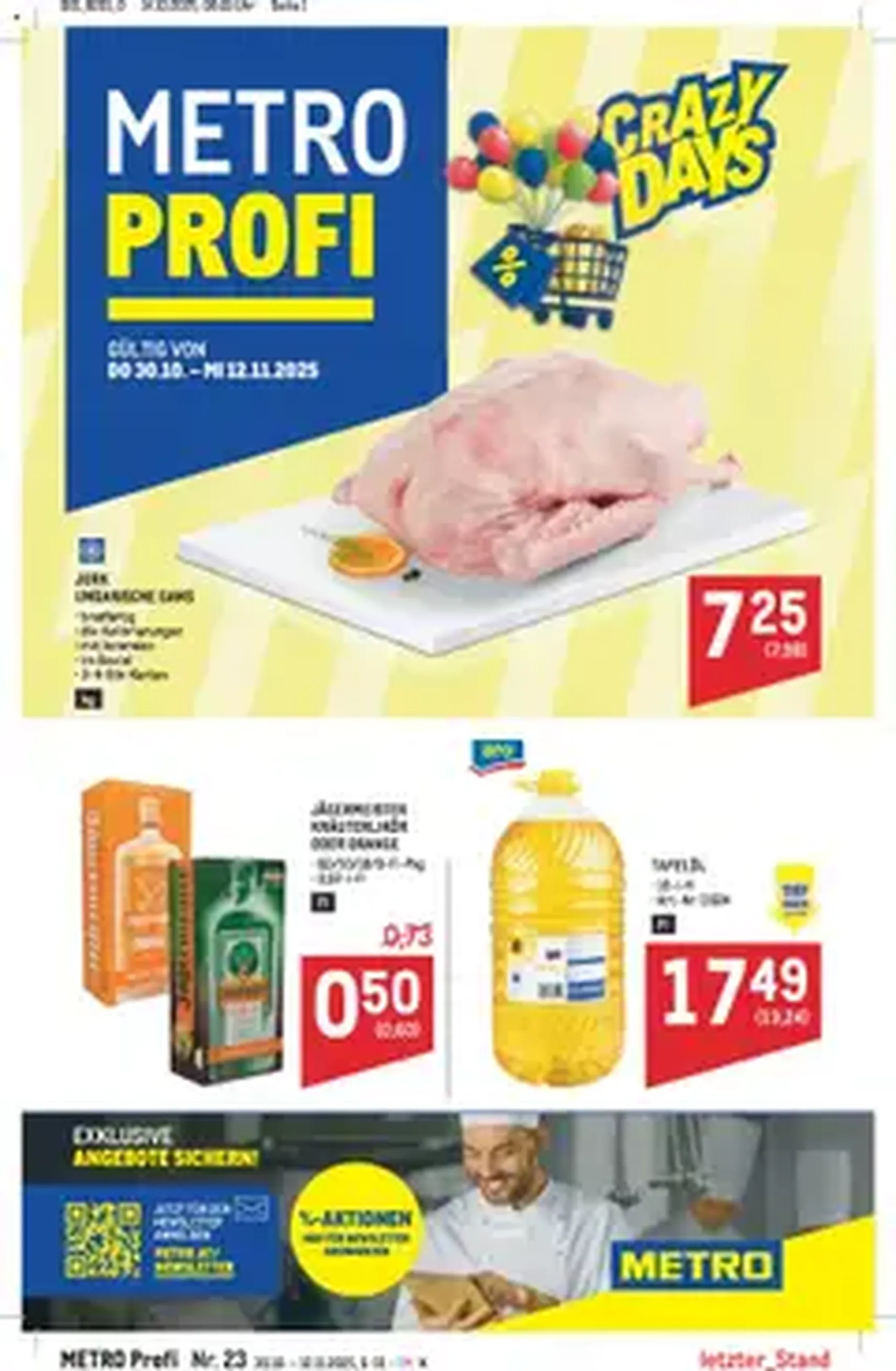 Metro angebote Profi - Gültiger Prospekt ab 30.10.2025, Seite 1 von insgesamt 1