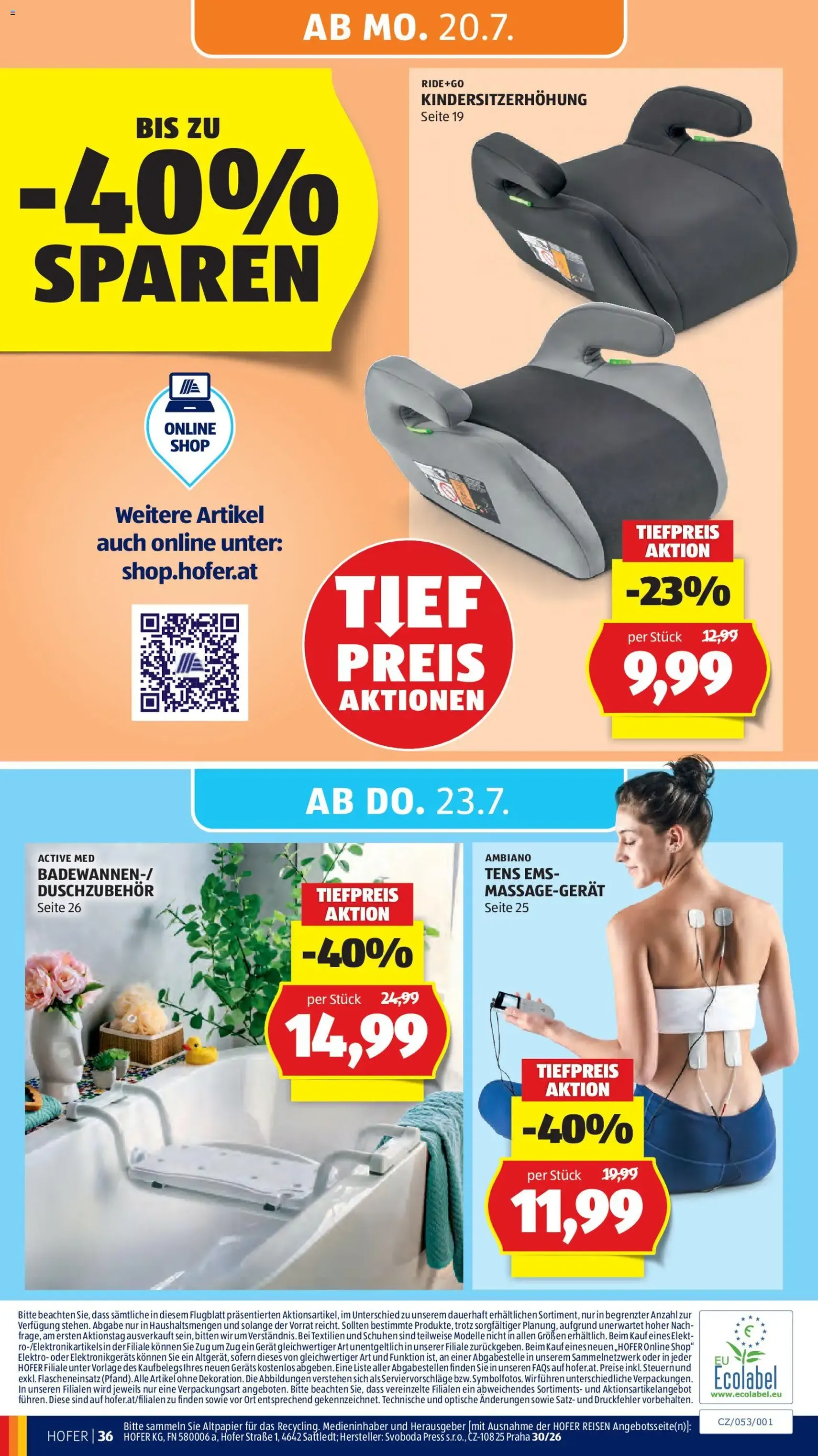 Hofer Flugblatt - Gültiger Prospekt ab 17.07.2026, Seite 42 von insgesamt 46