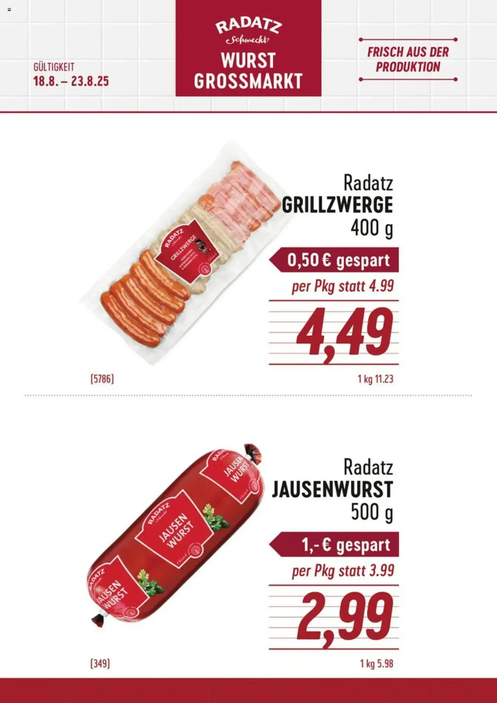Radatz Flugblatt - Gültiger Prospekt ab 18.08.2025, Seite 2 von insgesamt 2