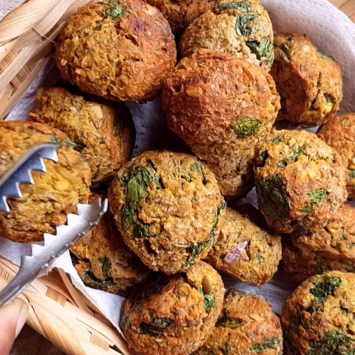Polpettine di spinaci al forno