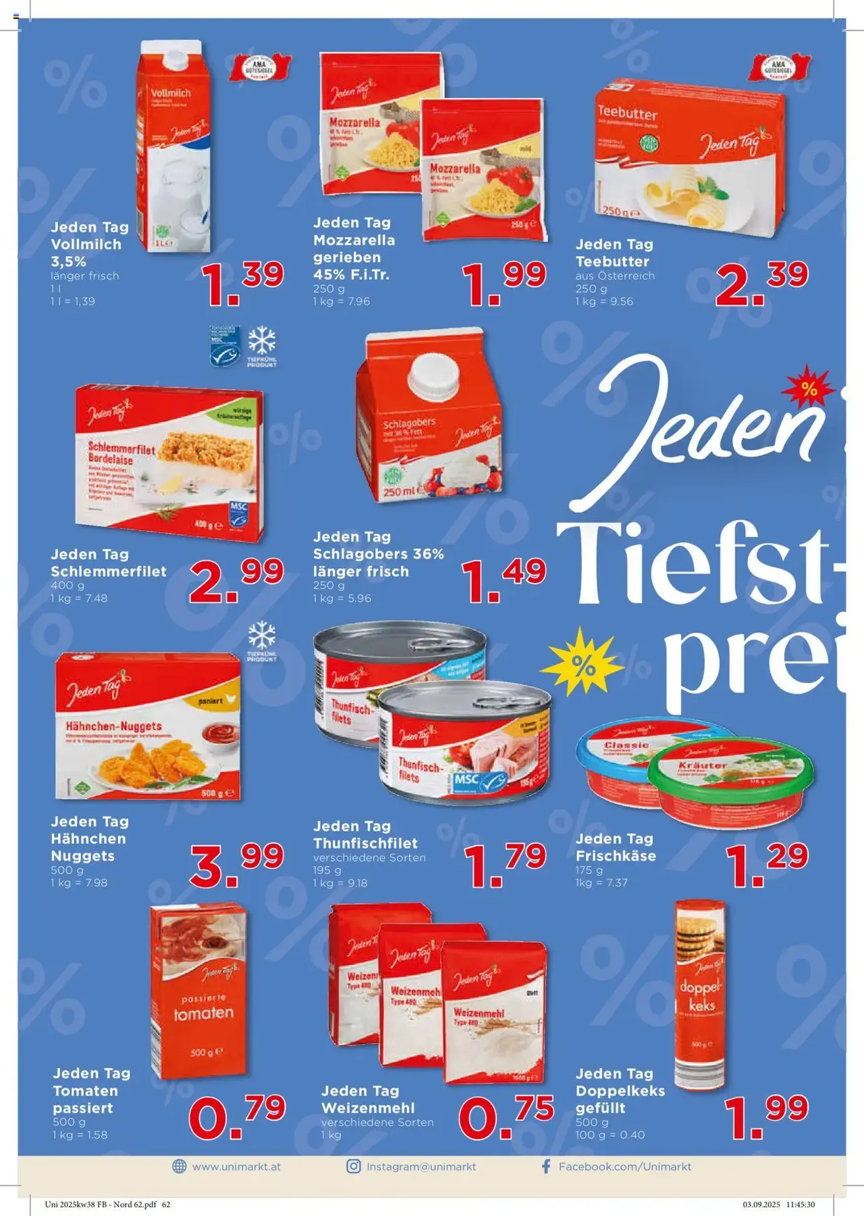 Unimarkt Flugblatt - Gültiger Prospekt ab 17.09.2025, Seite 2 von insgesamt 16
