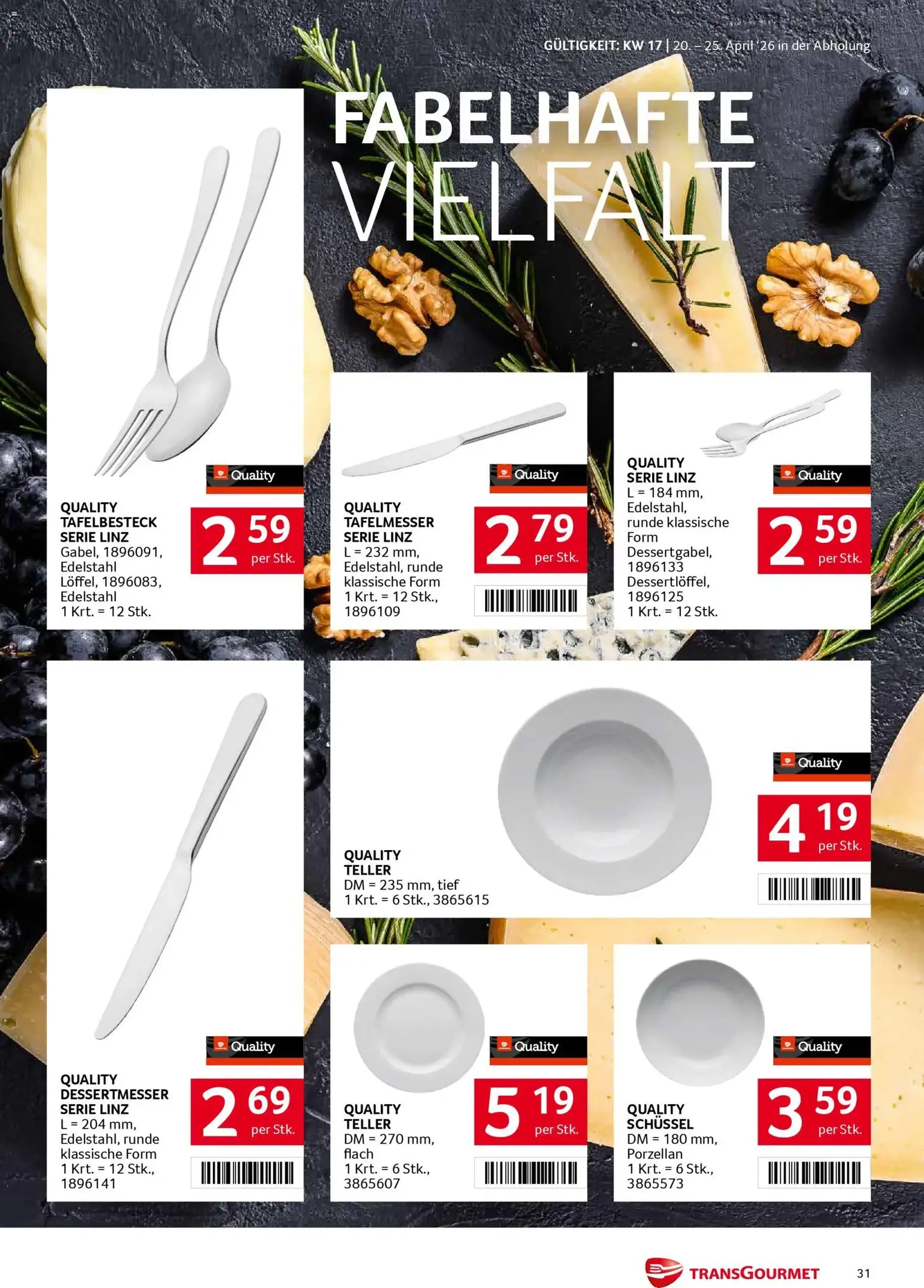 Transgourmet Flugblatt - Gültiger Prospekt ab 20.04.2026, Seite 31 von insgesamt 32