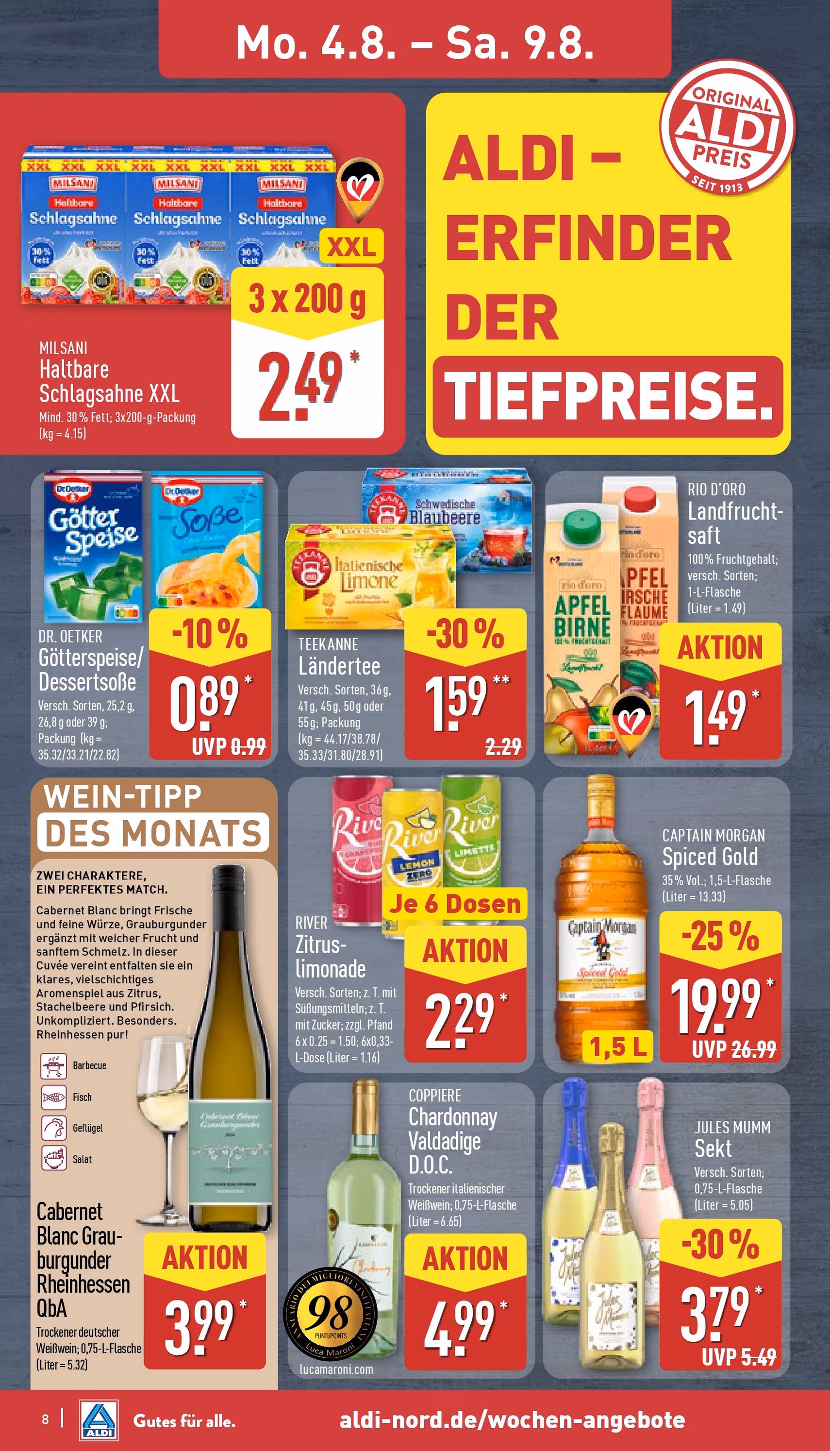 Aldi Prospekt - Gültiger Prospekt ab 04.08.2025, Seite 8 von insgesamt 45
