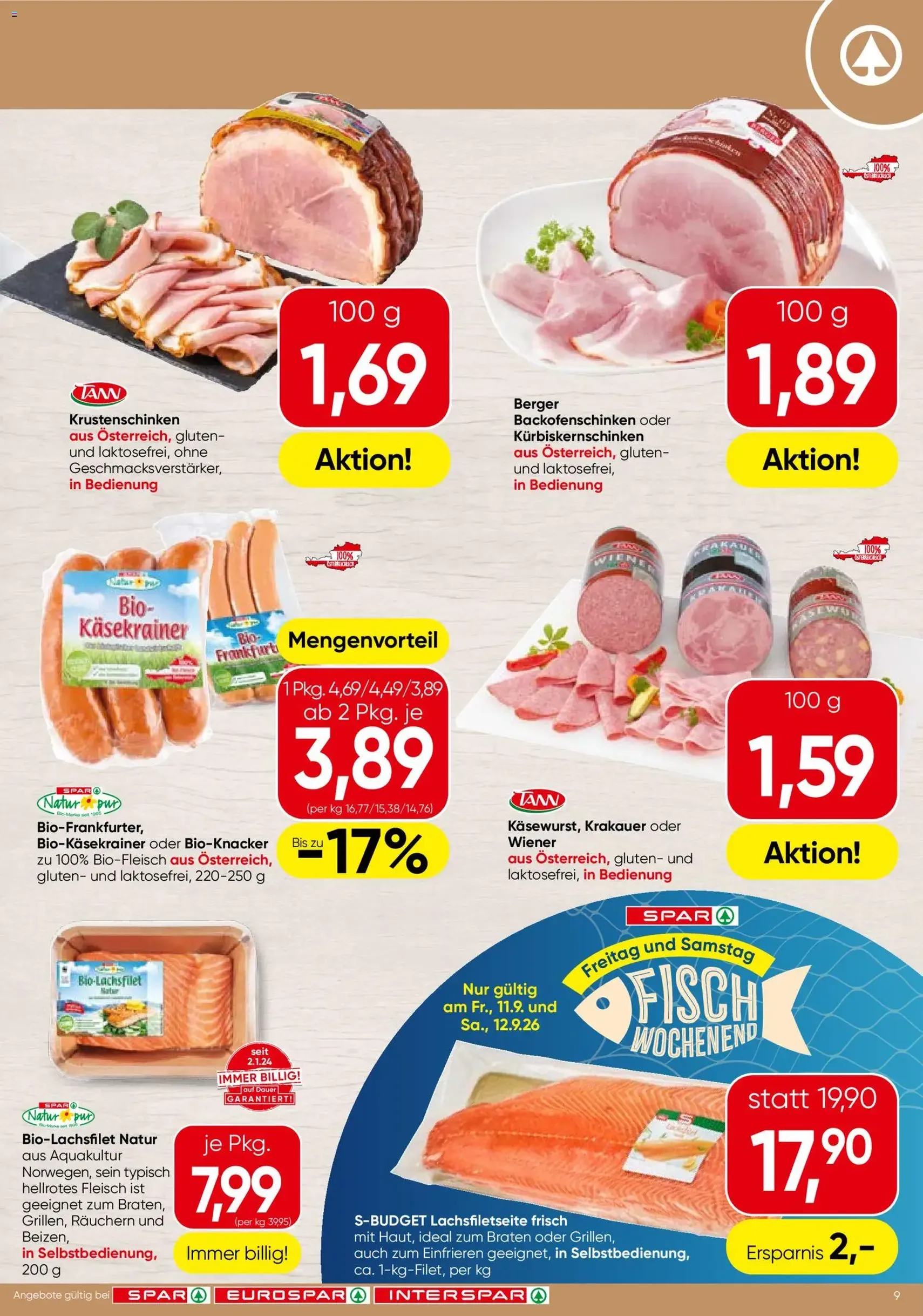 Spar - Flugblatt - Gültiger Prospekt ab 10.09.2026, Seite 9 von insgesamt 24