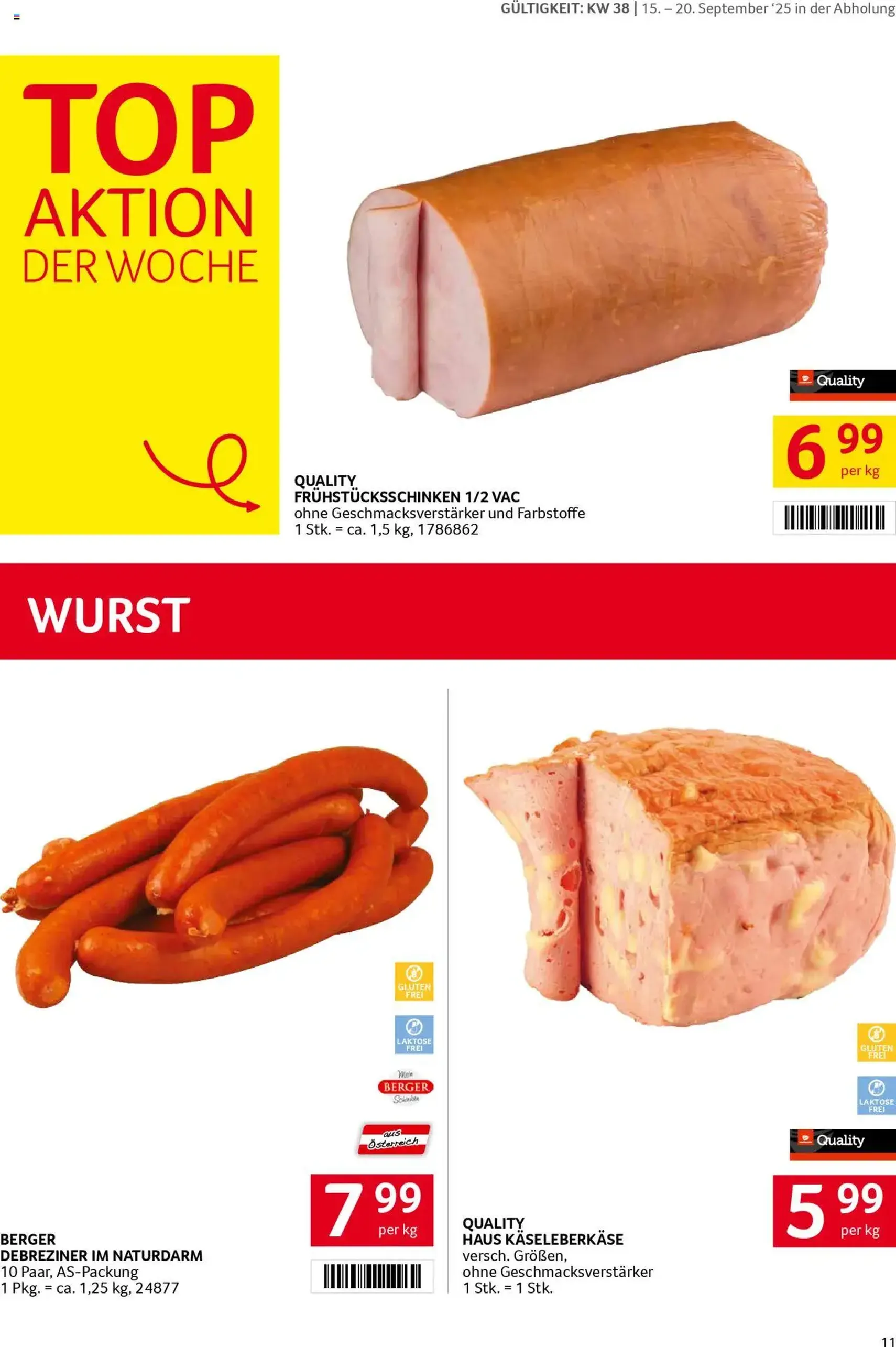Transgourmet Flugblatt - Gültiger Prospekt ab 14.09.2025, Seite 11 von insgesamt 36 Transgourmet Flugblatt - Gültiger Prospekt ab 14.09.2025, Seite 11 von insgesamt 36