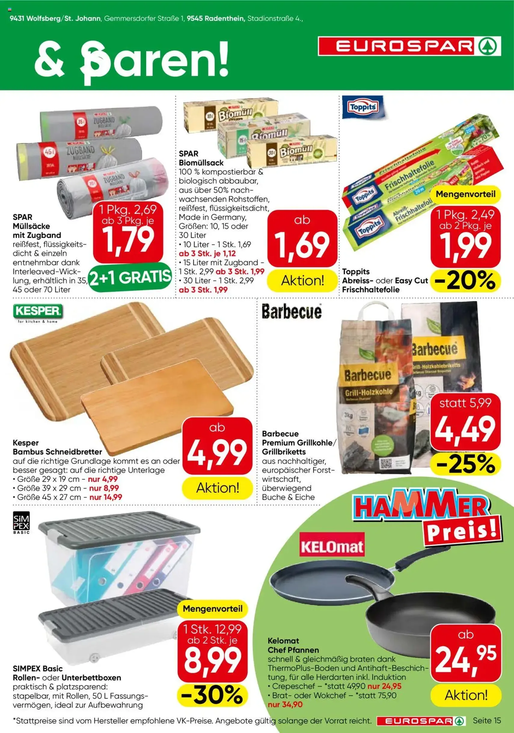 Eurospar Flugblatt - Gültiger Prospekt ab 31.07.2025, Seite 15 von insgesamt 16 Eurospar Flugblatt - Gültiger Prospekt ab 31.07.2025, Seite 15 von insgesamt 16