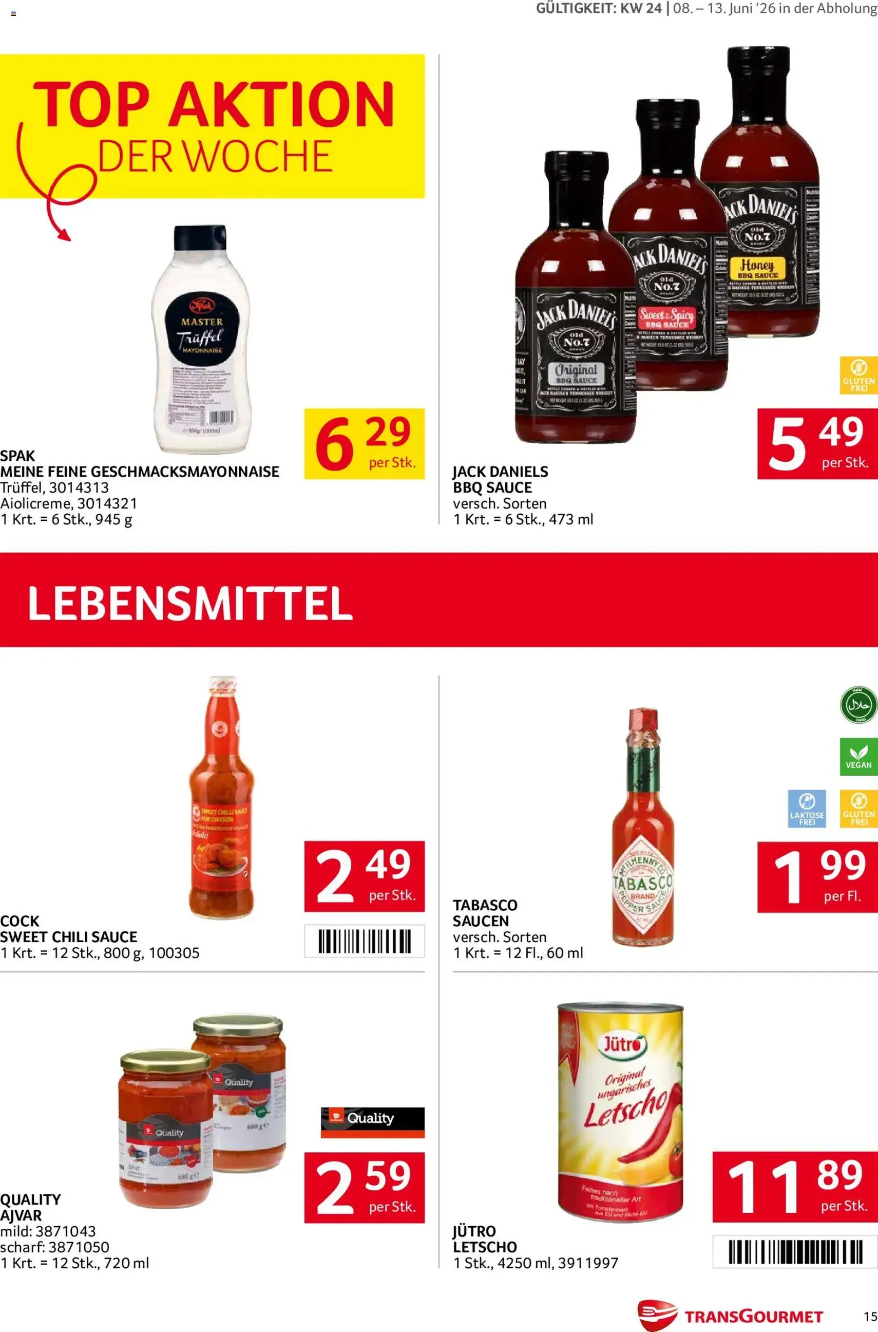 Transgourmet Flugblatt - Gültiger Prospekt ab 08.06.2026, Seite 15 von insgesamt 36