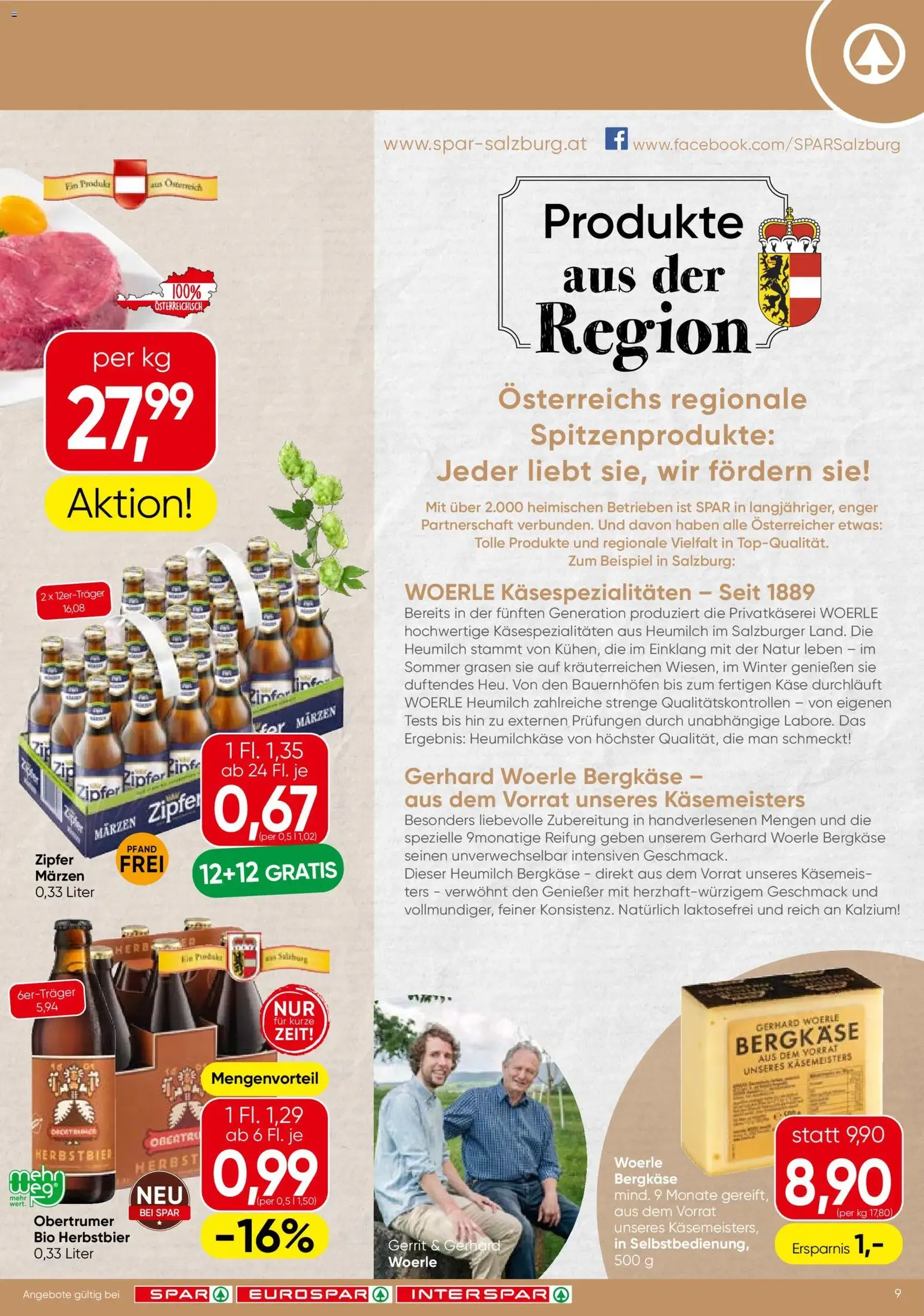 Spar - Flugblatt - Gültiger Prospekt ab 27.08.2026, Seite 9 von insgesamt 20