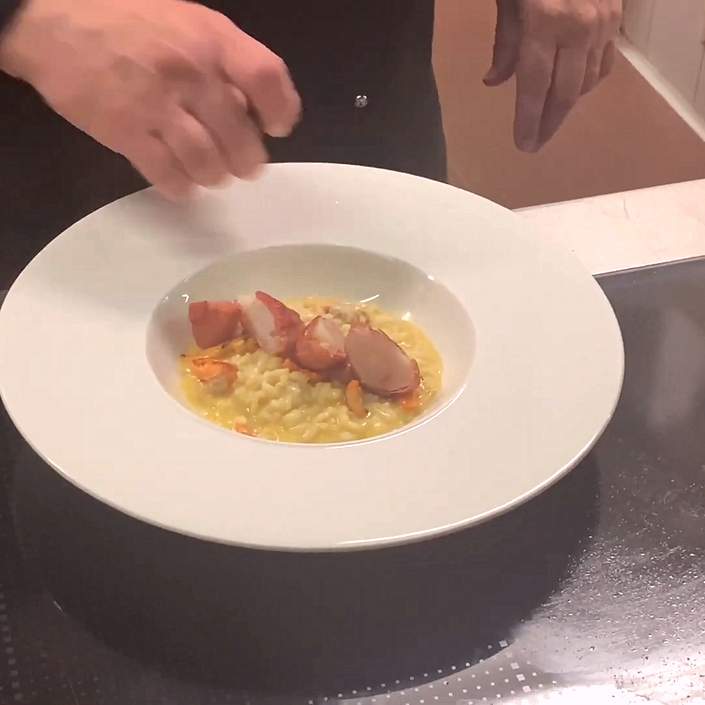 Risotto zucca e speck