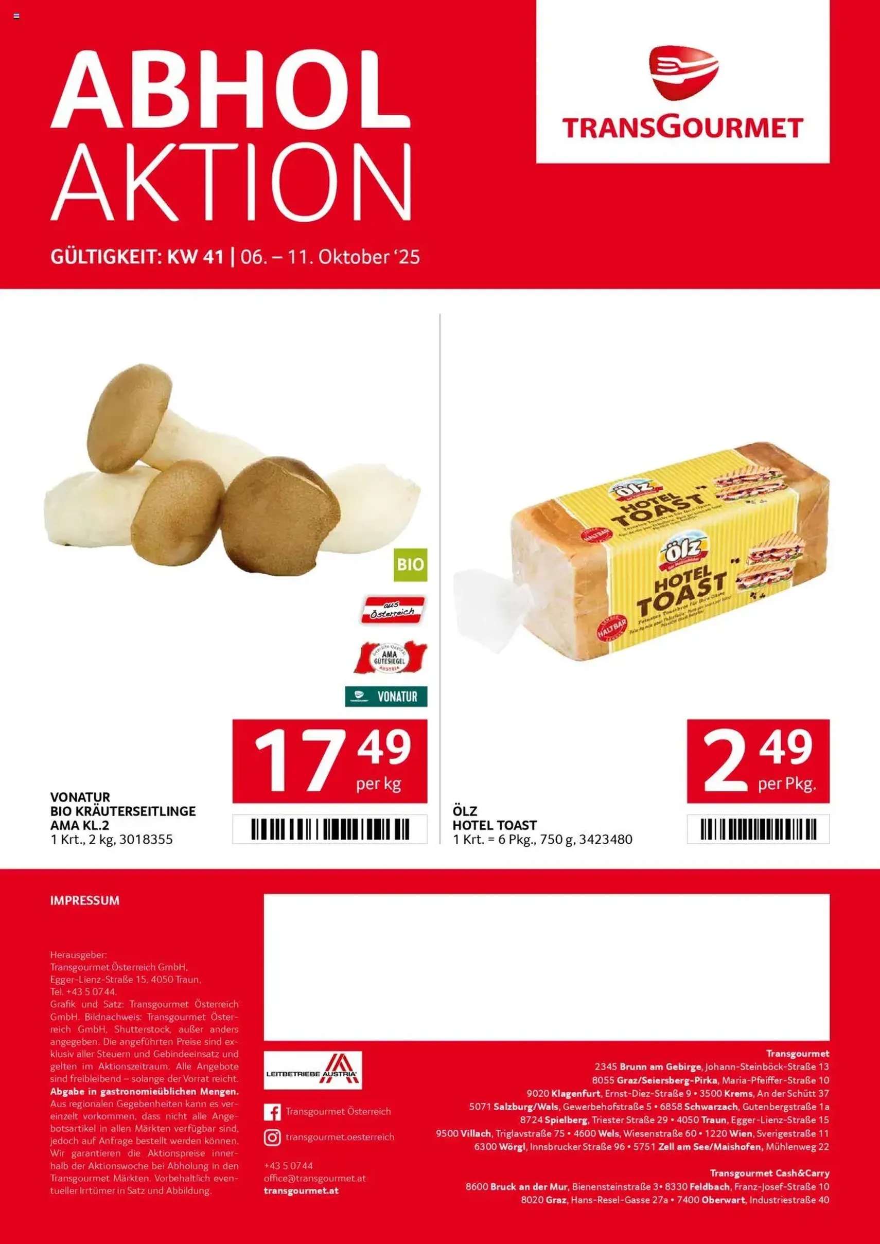 Transgourmet Flugblatt - Gültiger Prospekt ab 05.10.2025, Seite 26 von insgesamt 26