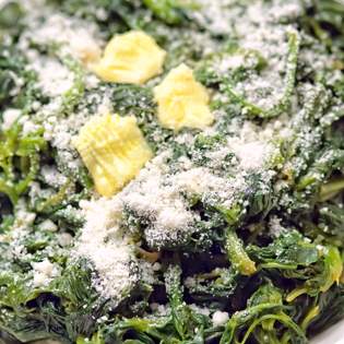 Recipe preview Spinach with butter and Parmesan