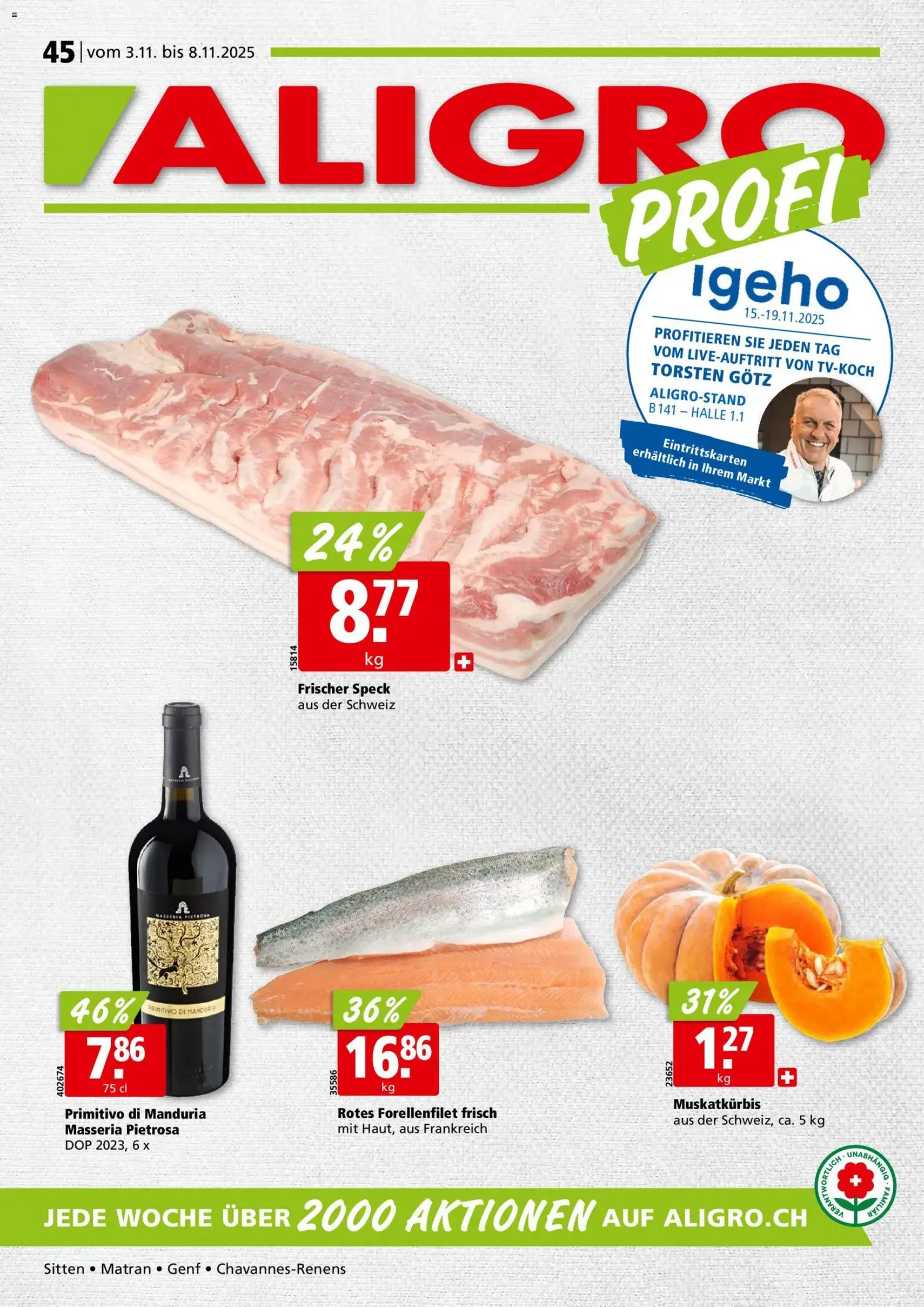 Aligro Aktionen - Gültiger Prospekt ab 03.11.2025, Seite 1 von insgesamt 32 Aligro Aktionen - Gültiger Prospekt ab 03.11.2025, Seite 1 von insgesamt 32