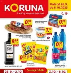 Koruna leták - náhľad letáku platný od 26.09.2025