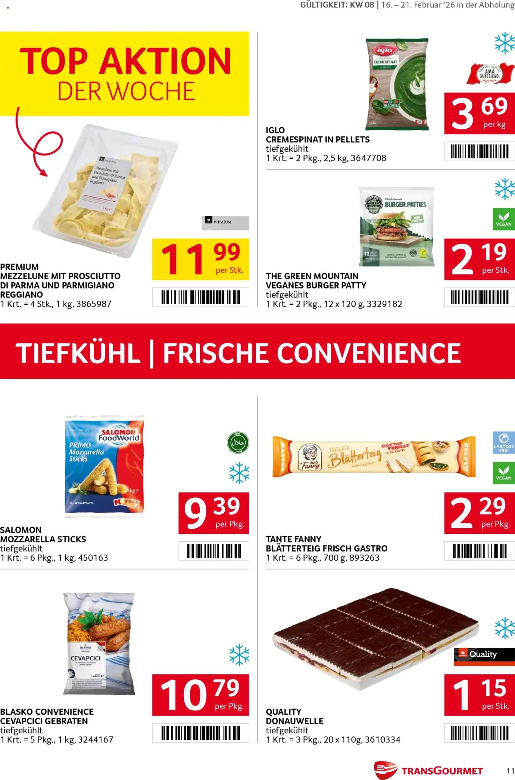 Transgourmet Flugblatt - Gültiger Prospekt ab 16.02.2026, Seite 11 von insgesamt 28