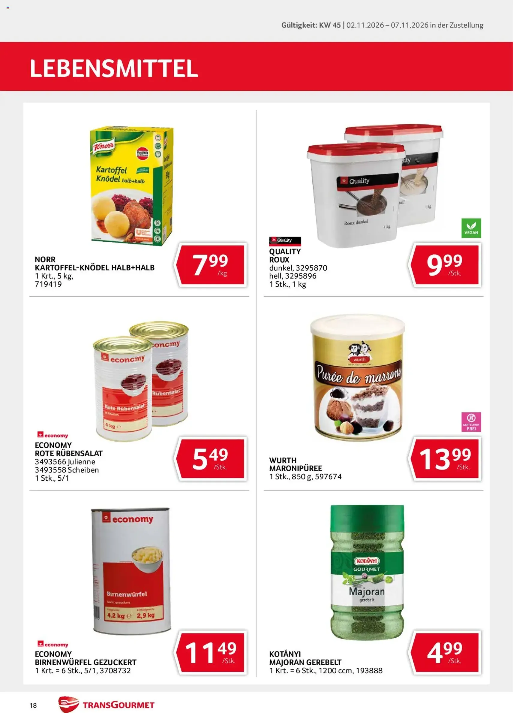 Transgourmet Flugblatt - Gültiger Prospekt ab 02.11.2026, Seite 18 von insgesamt 36