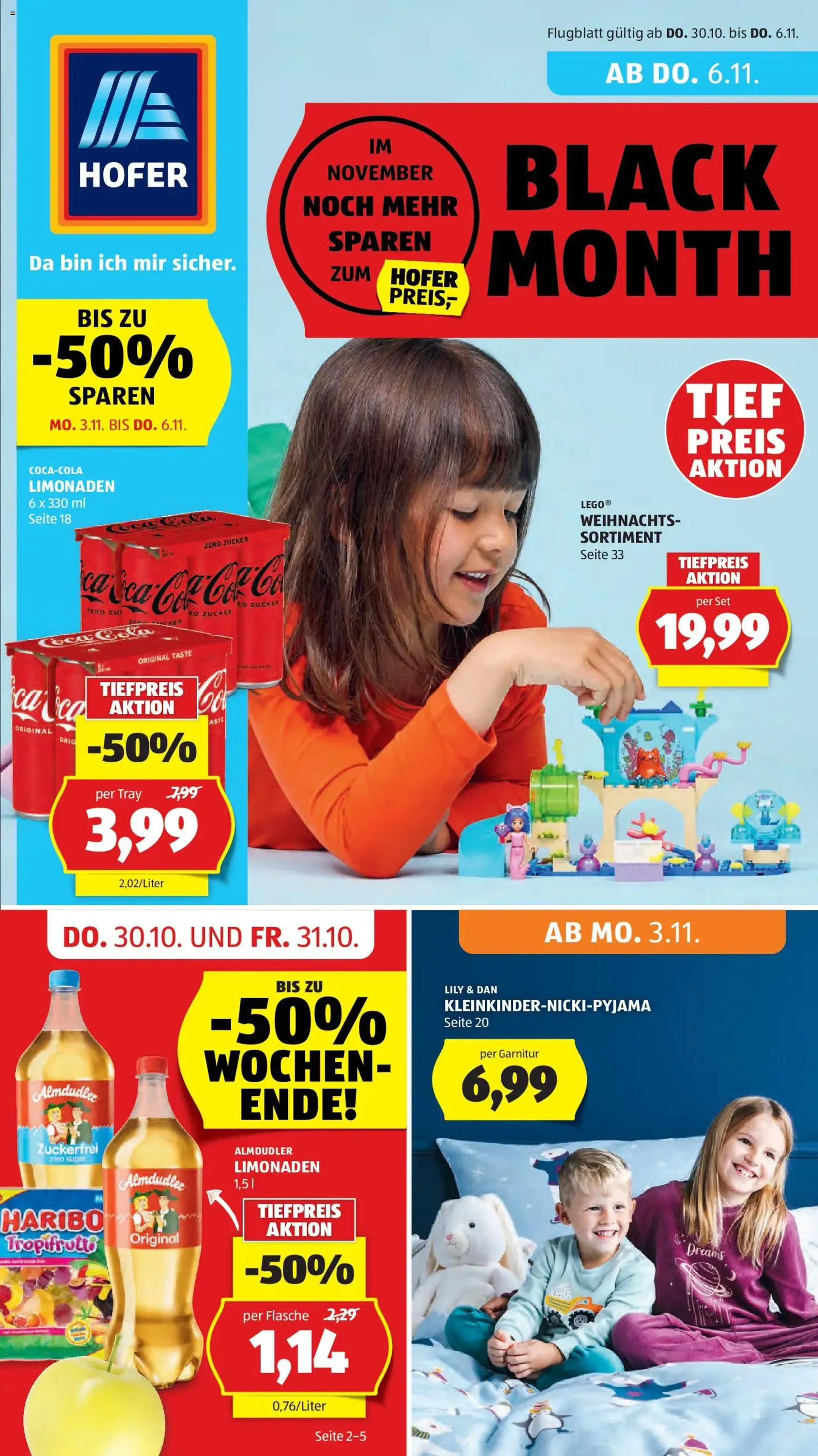 Hofer Flugblatt - Gültiger Prospekt ab 30.10.2025, Seite 1 von insgesamt 45