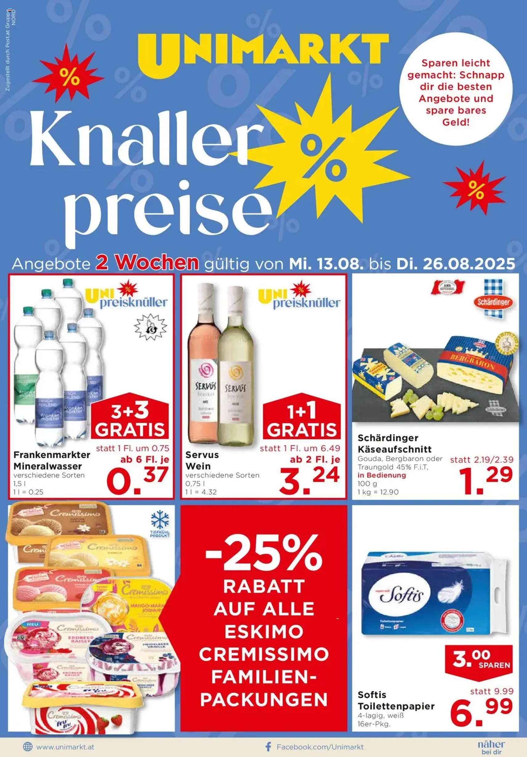 Unimarkt Nord - Gültiger Prospekt ab 13.08.2025, Seite 1 von insgesamt 16