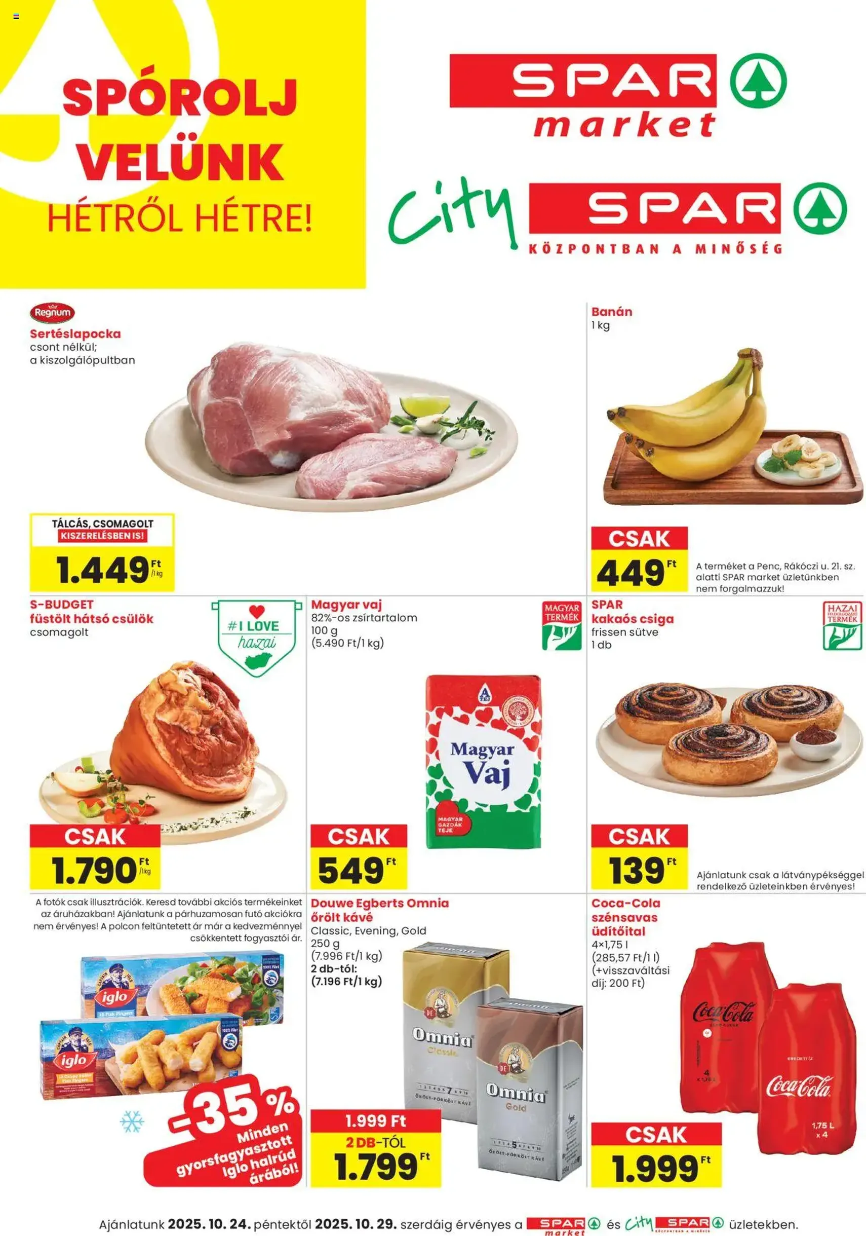 Spar Market Akciós újság - 2025.10.24. érvényes szórólap 1 oldal 3 oldalból