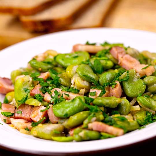 Anteprima ricetta Fave in porchetta