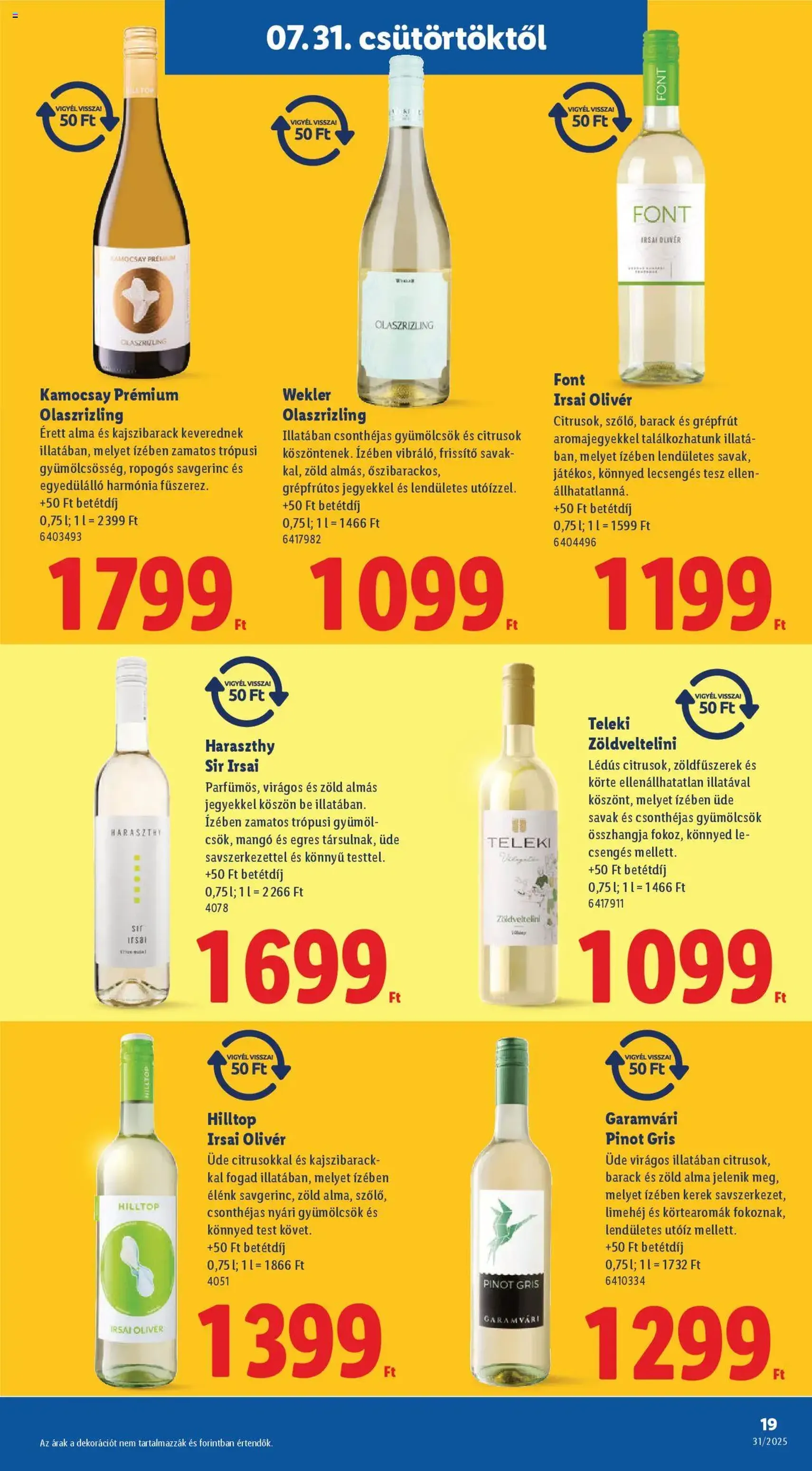 Lidl Akciós újság - 2025.07.31. érvényes szórólap 17 oldal 52 oldalból Lidl Akciós újság - 2025.07.31. érvényes szórólap 17 oldal 52 oldalból