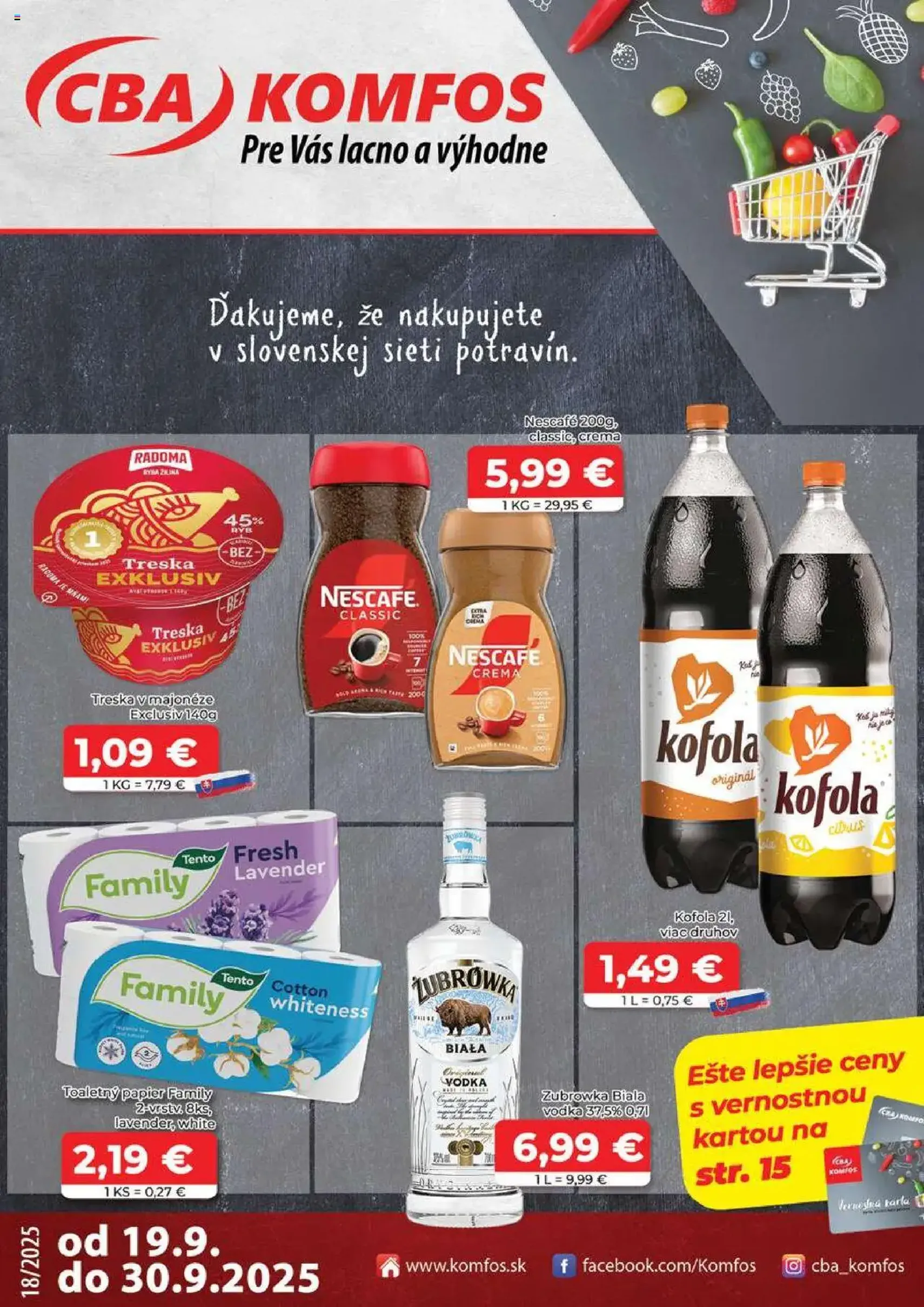 CBA Komfos leták - platný leták od 19.09.2025 strana 1 z 16 CBA Komfos leták - platný leták od 19.09.2025 strana 1 z 16