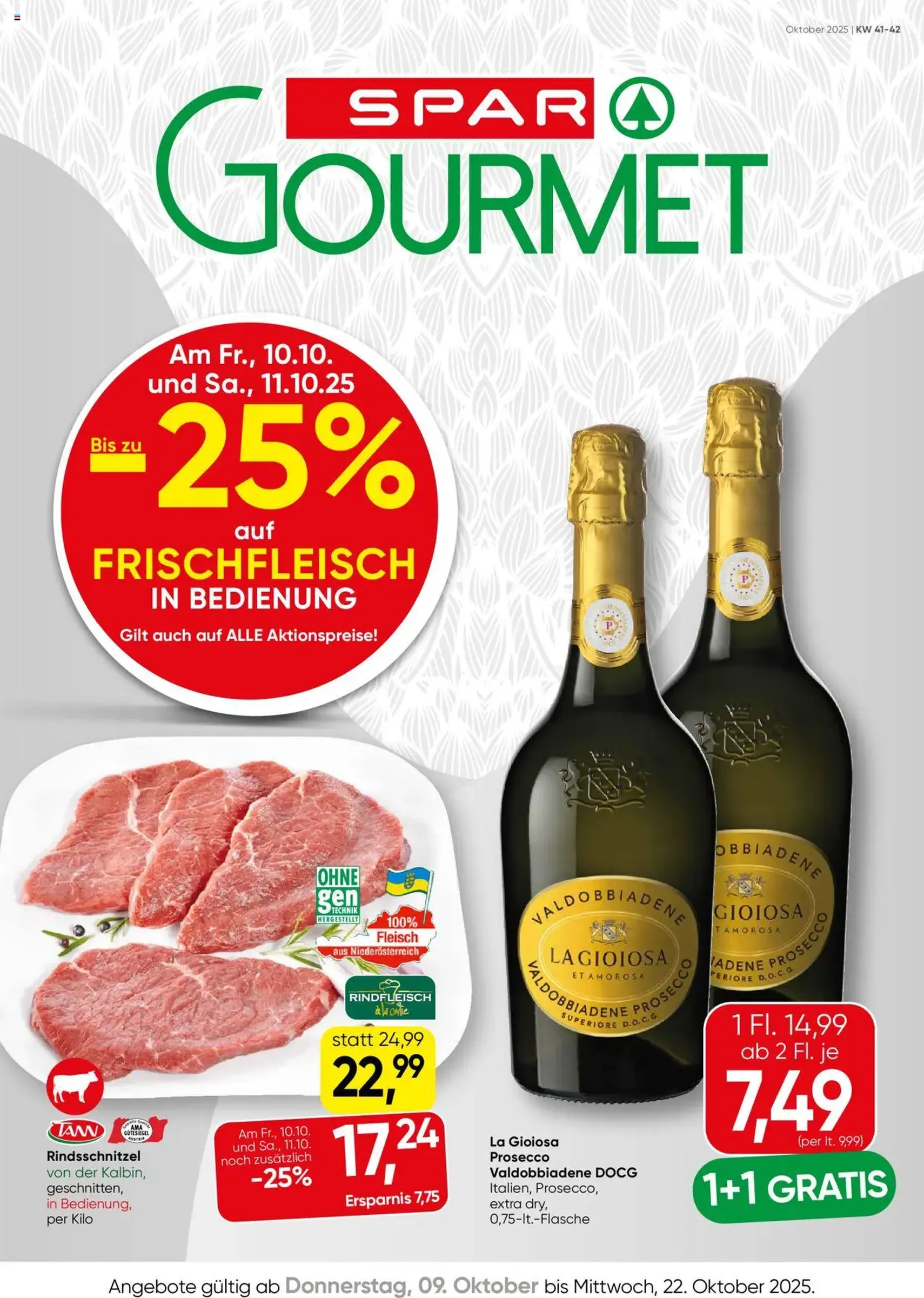 SPAR Gourmet Flugblatt - Gültiger Prospekt ab 09.10.2025, Seite 1 von insgesamt 12