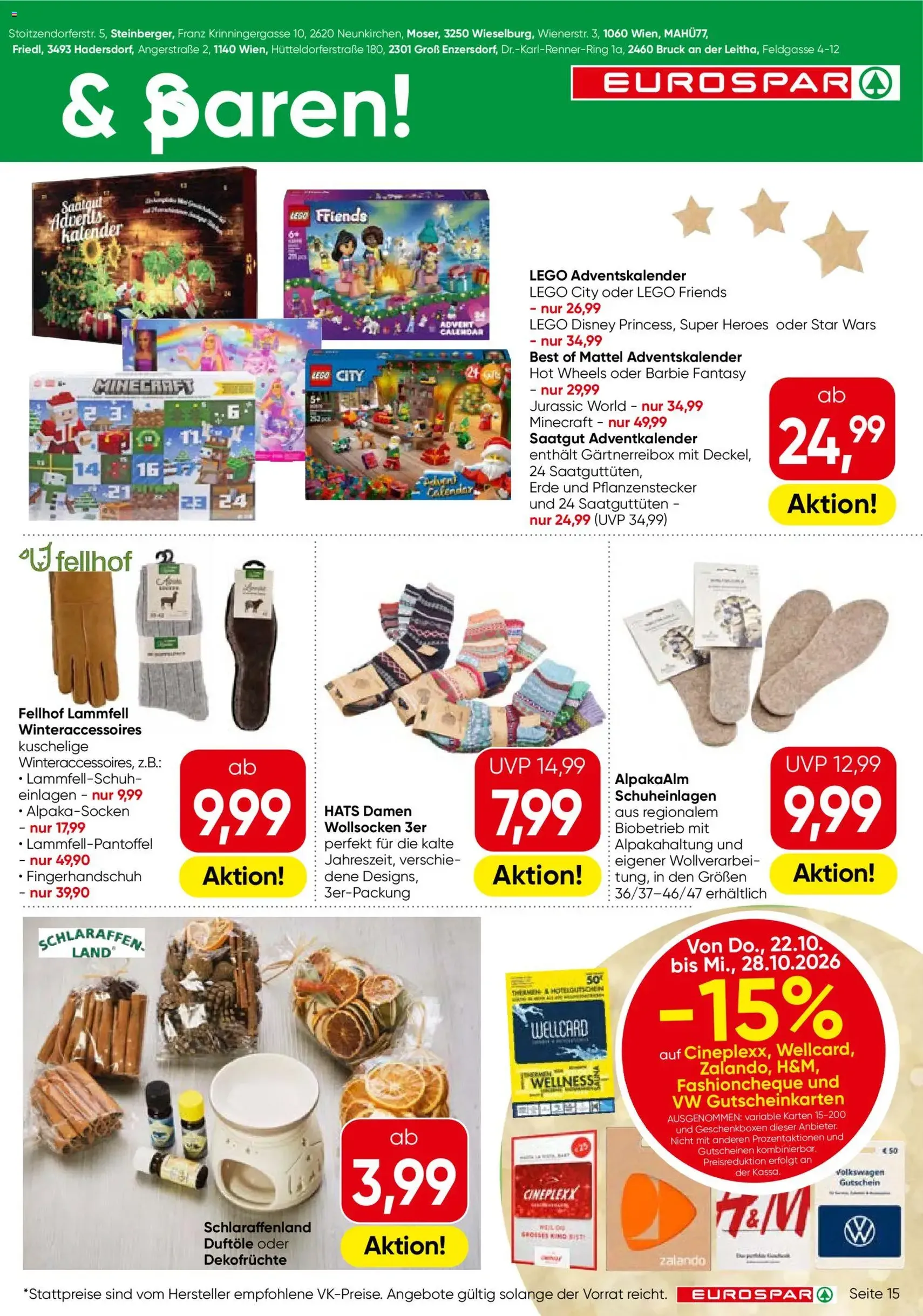 Eurospar Flugblatt - Gültiger Prospekt ab 22.10.2026, Seite 15 von insgesamt 16