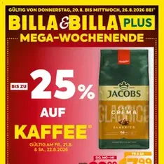 Billa - Flugblatt - Prospekt Vorschau gültig ab 20.08.2026