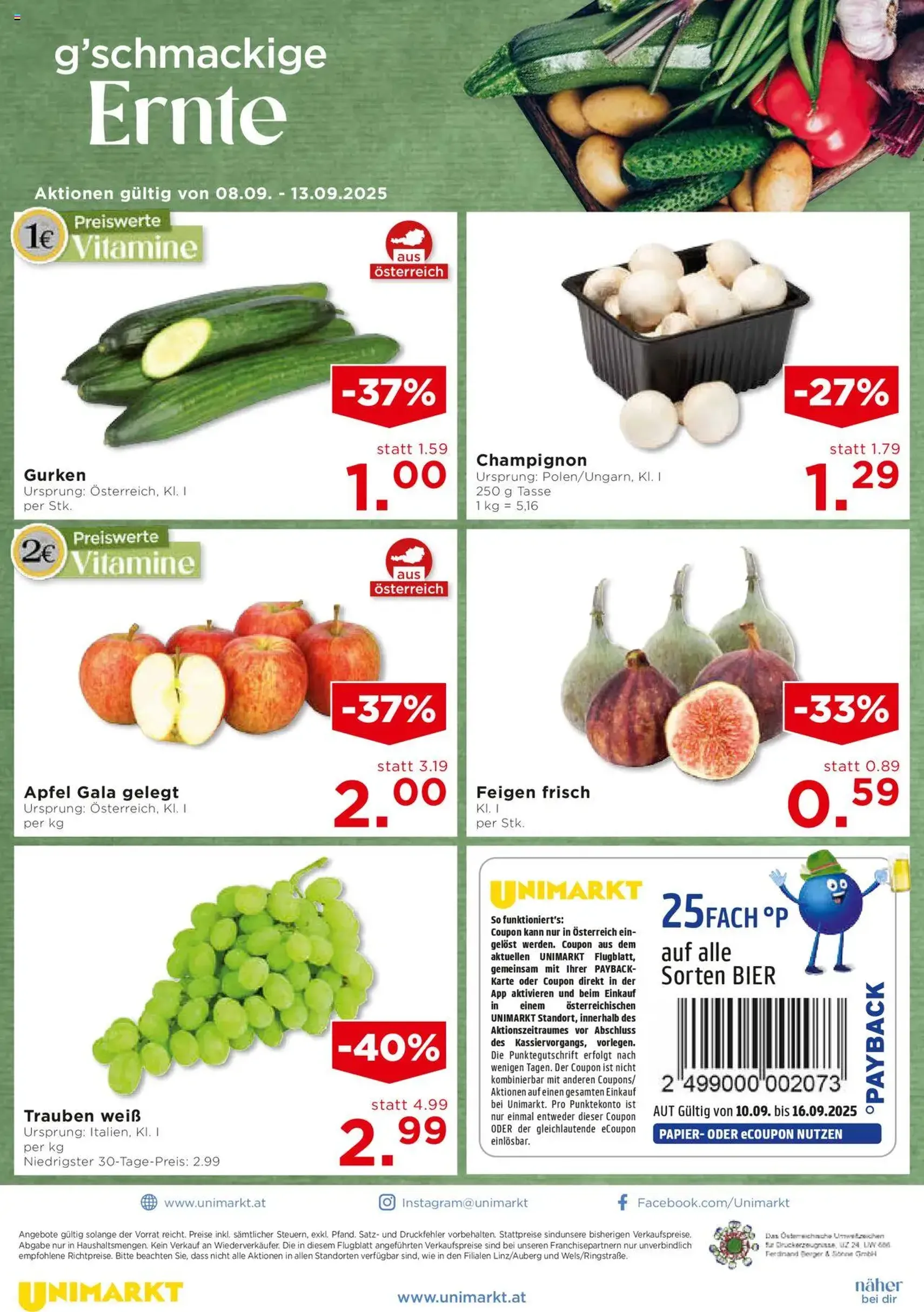 Unimarkt Flugblatt - Gültiger Prospekt ab 10.09.2025, Seite 12 von insgesamt 12