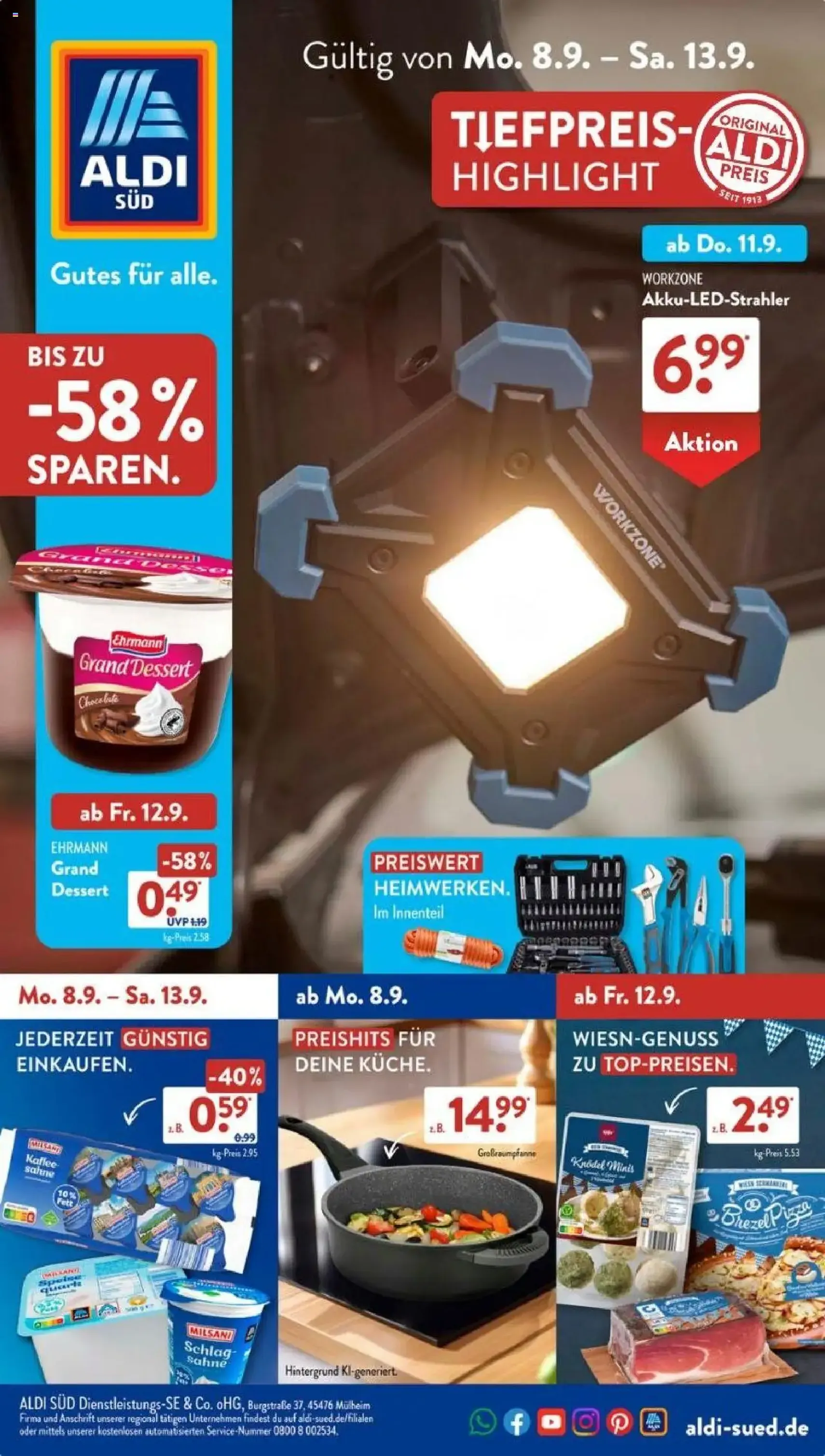 Aldi Süd Prospekt - Gültiger Prospekt ab 08.09.2025, Seite 1 von insgesamt 43 Aldi Süd Prospekt - Gültiger Prospekt ab 08.09.2025, Seite 1 von insgesamt 43