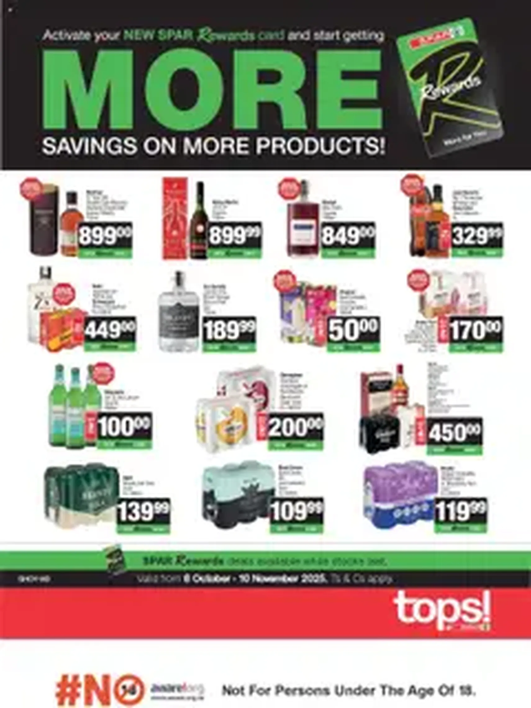 Tops at Spar Specials - valid flyer from 08/10/2025, page 1 of 1