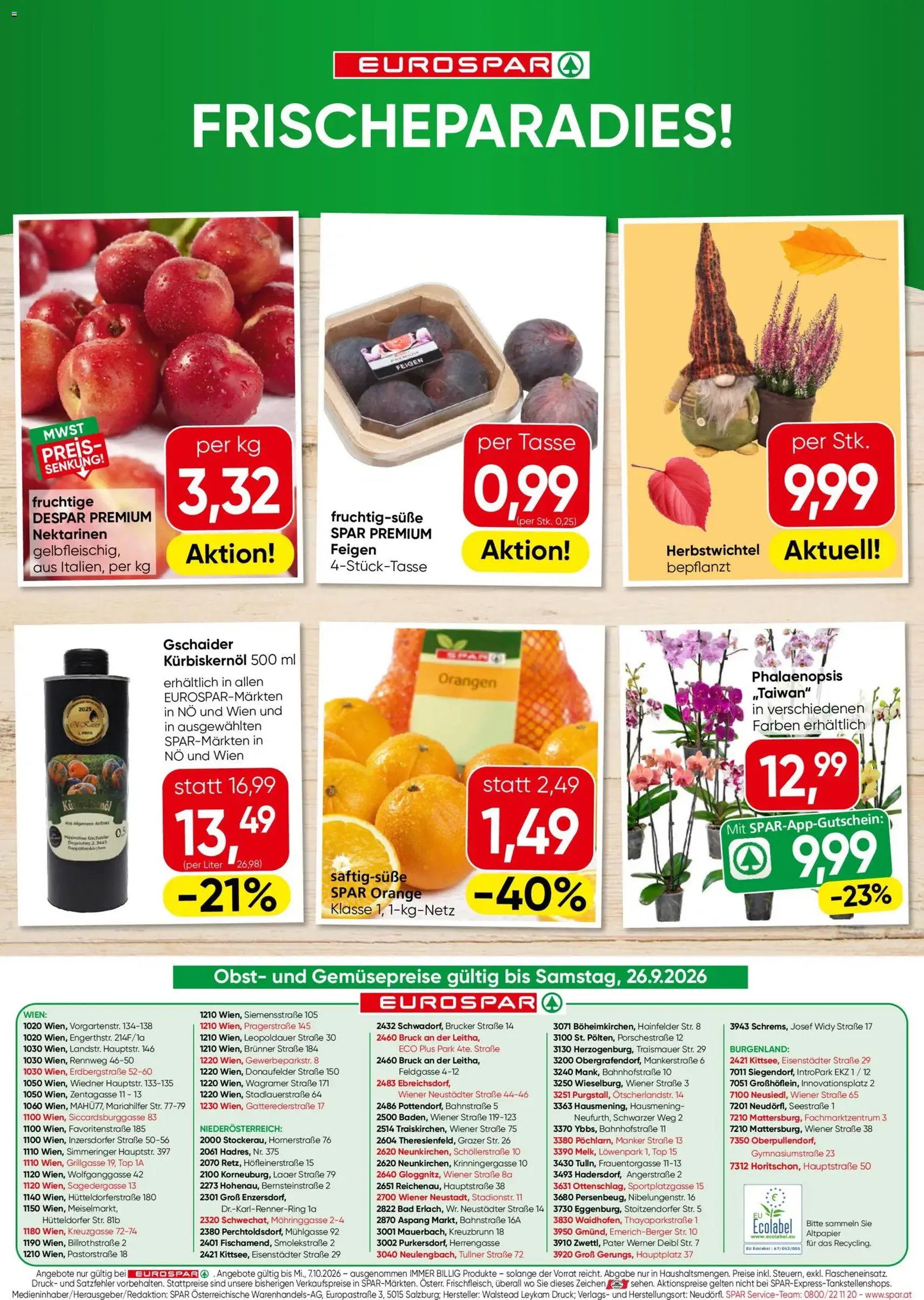 Eurospar Flugblatt - Gültiger Prospekt ab 24.09.2026, Seite 16 von insgesamt 16