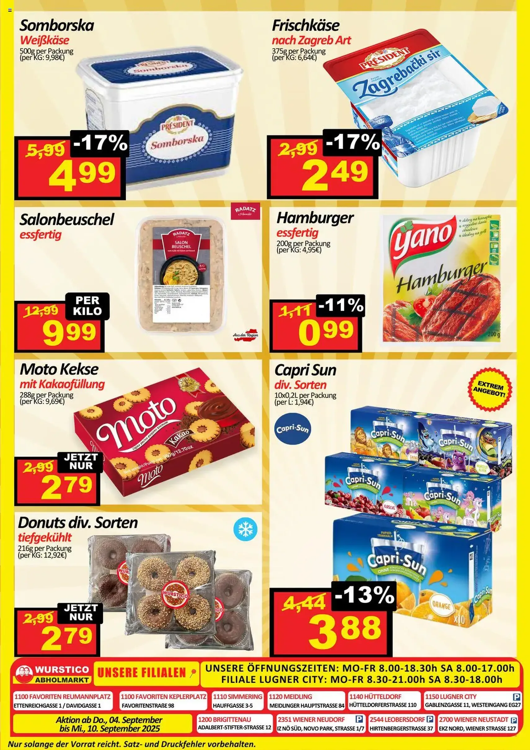 Wurstico Abholmarkt Flugblatt - Gültiger Prospekt ab 04.09.2025, Seite 3 von insgesamt 3