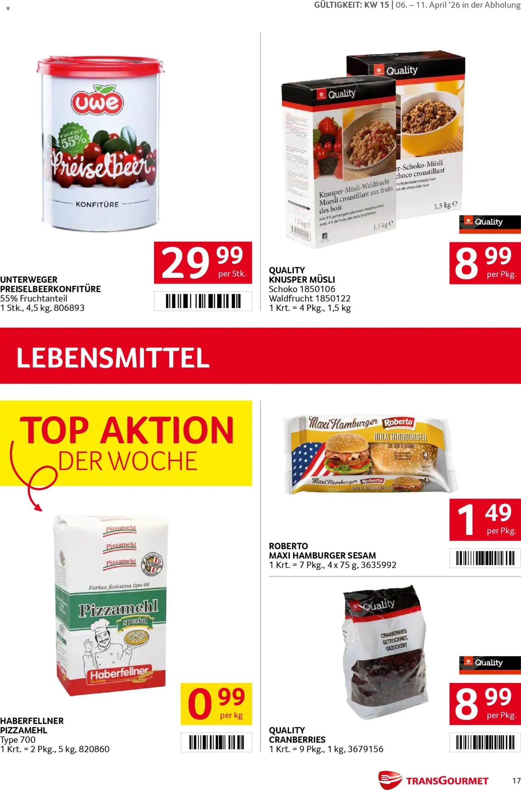 Transgourmet Flugblatt - Gültiger Prospekt ab 06.04.2026, Seite 17 von insgesamt 32