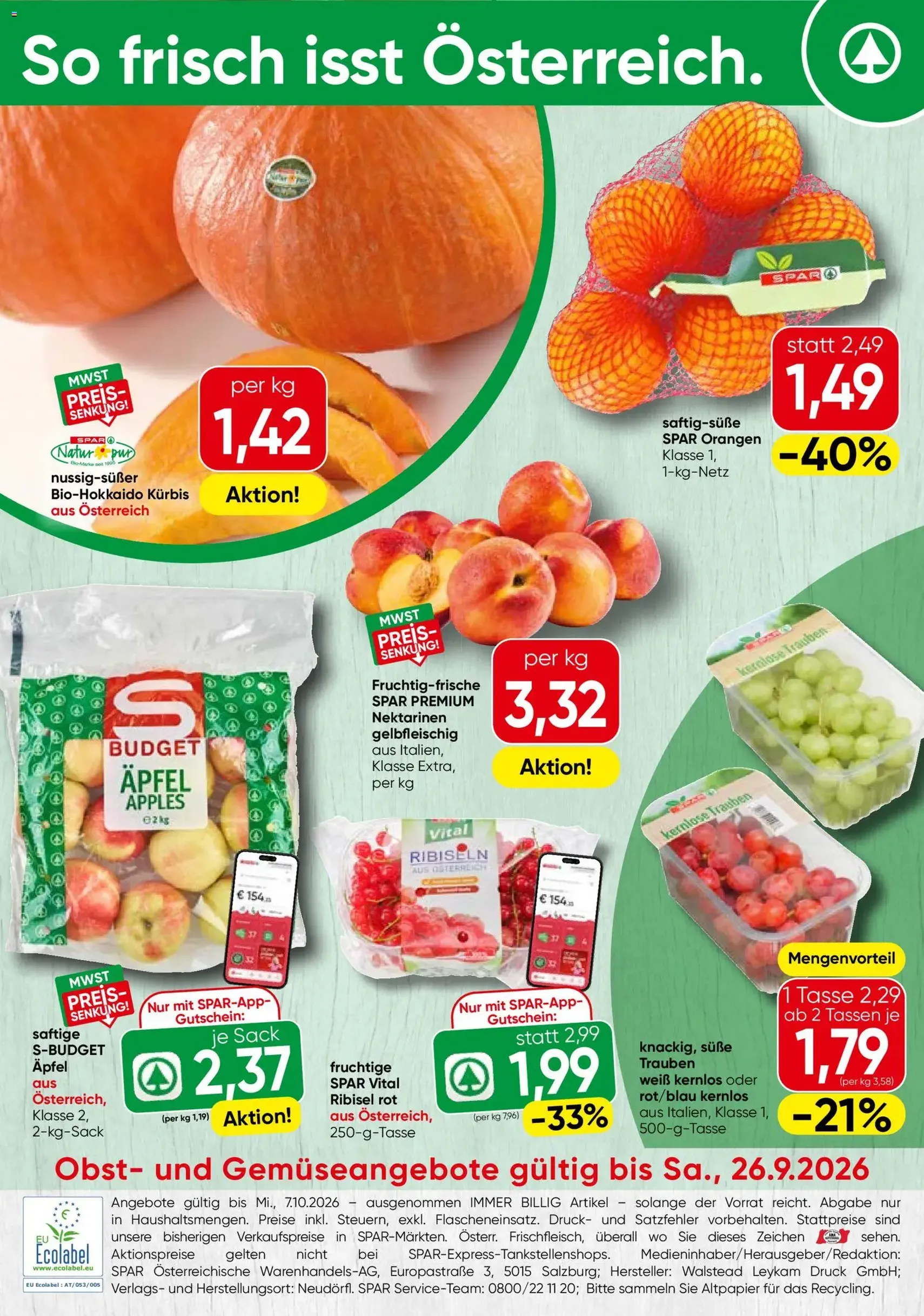 Spar Flugblatt - Gültiger Prospekt ab 24.09.2026, Seite 20 von insgesamt 20