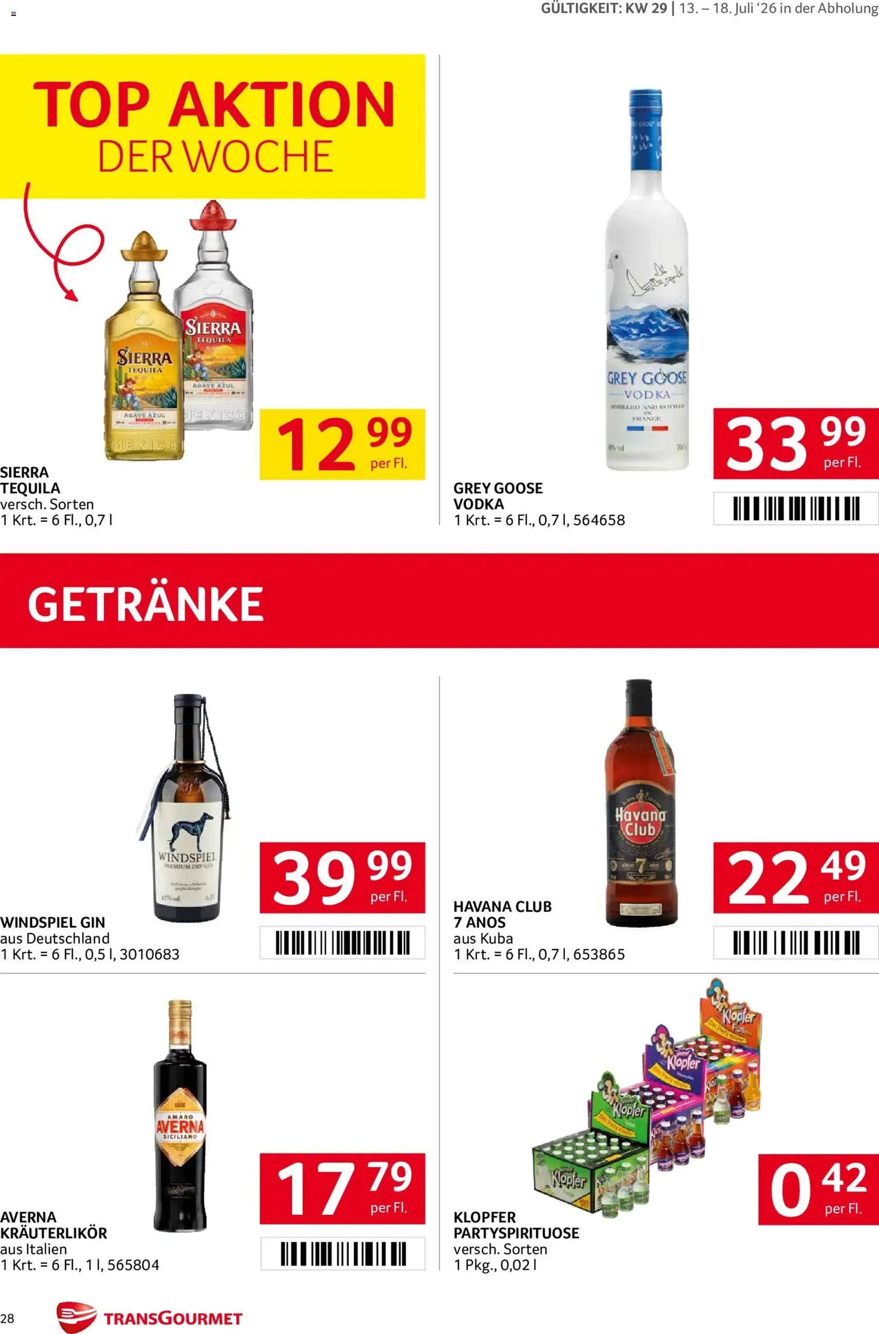 Transgourmet Flugblatt - Gültiger Prospekt ab 13.07.2026, Seite 28 von insgesamt 44