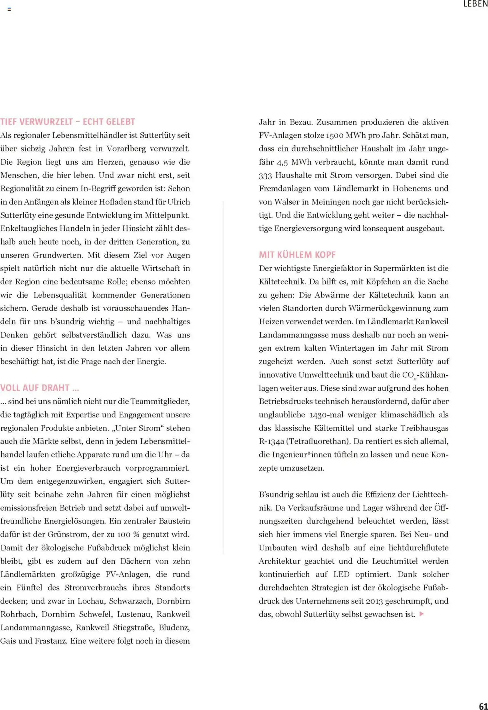Sutterlüty B’sundrig Magazine - Gültiger Prospekt ab 18.06.2025, Seite 61 von insgesamt 116 Sutterlüty B’sundrig Magazine - Gültiger Prospekt ab 18.06.2025, Seite 61 von insgesamt 116