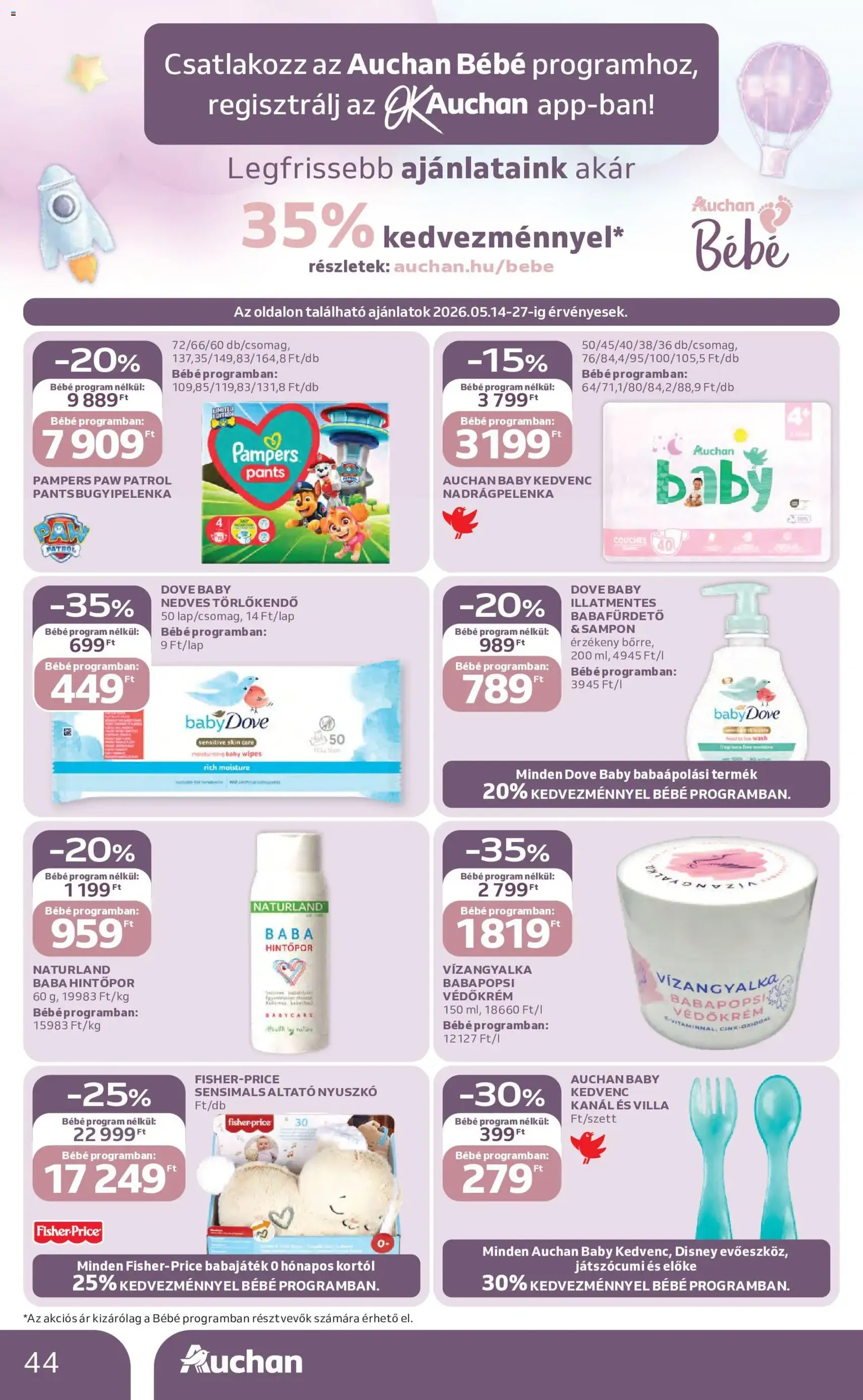 Auchan akciós újság - 2026.05.14. érvényes szórólap 44 oldal 58 oldalból