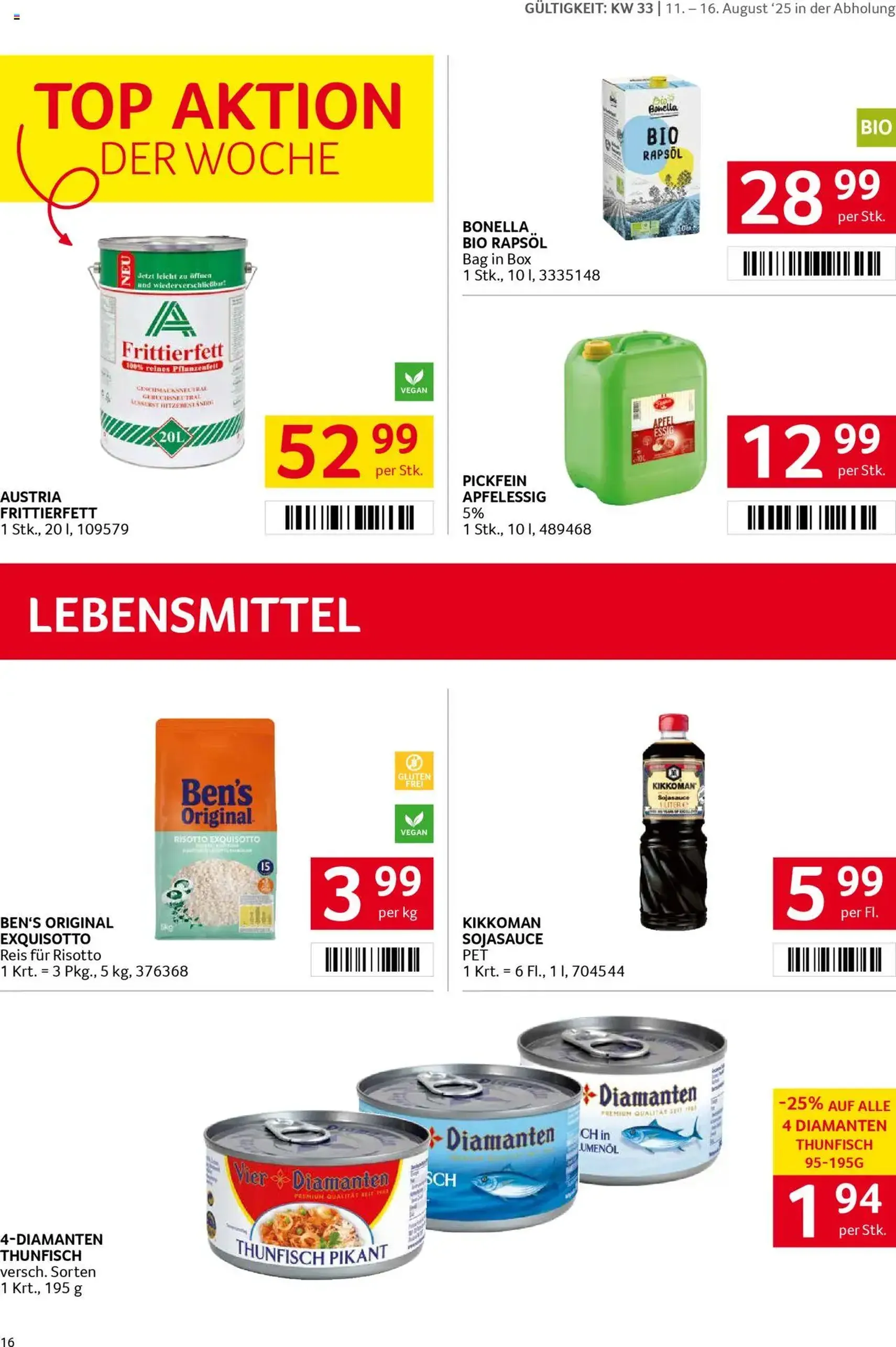 Transgourmet Flugblatt - Gültiger Prospekt ab 10.08.2025, Seite 16 von insgesamt 32 Transgourmet Flugblatt - Gültiger Prospekt ab 10.08.2025, Seite 16 von insgesamt 32