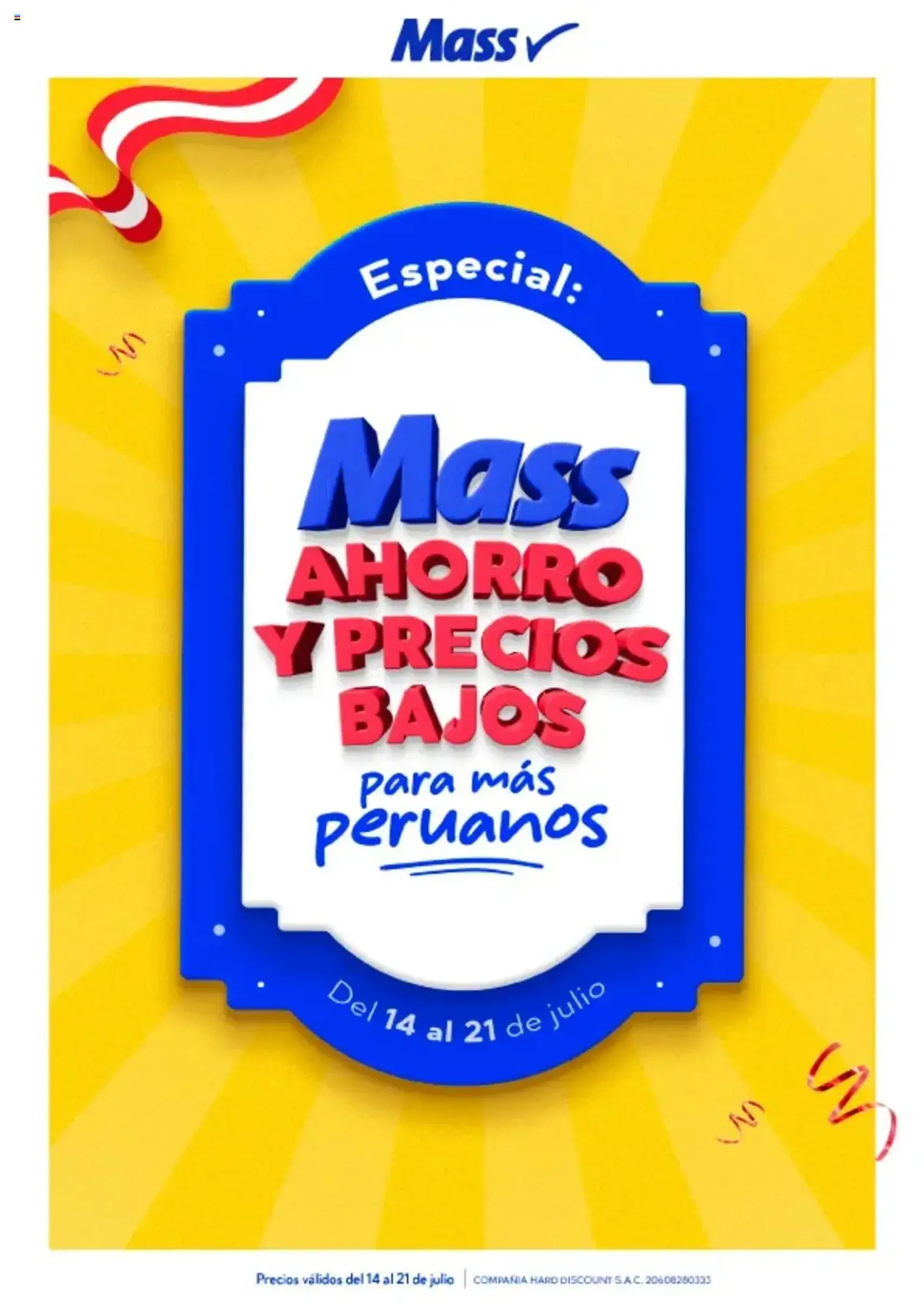 Catálogo Mass - Especial Fiestas Patrias - folleto válido desde 14/07/2025 página 1 de 7 Catálogo Mass - Especial Fiestas Patrias - folleto válido desde 14/07/2025 página 1 de 7