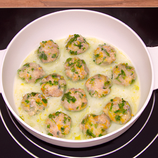 Previsualización de la receta Receta de albóndigas de salmón al horno en salsa verde