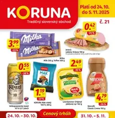 Koruna leták - náhľad letáku platný od 24.10.2025