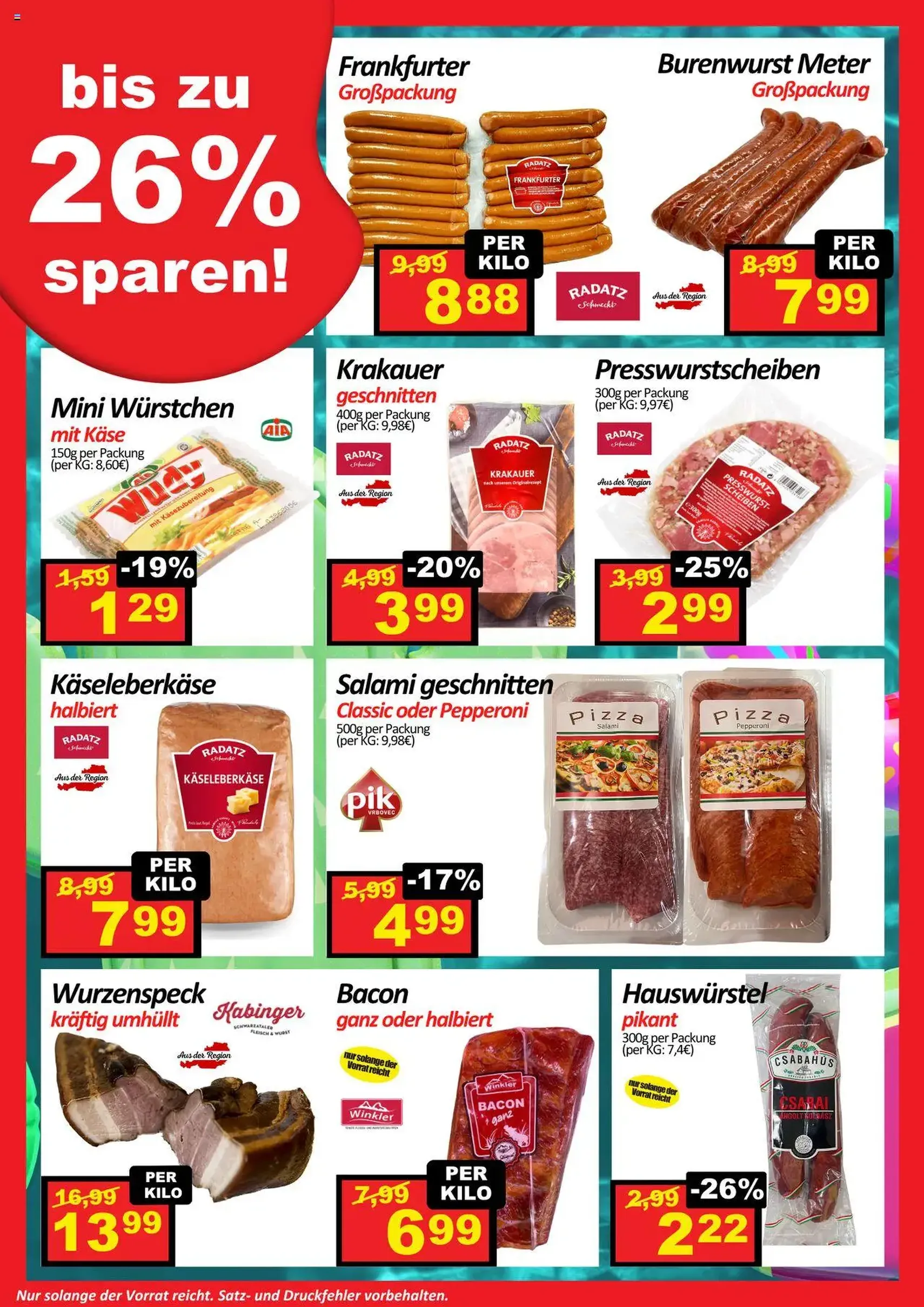 Wurstico Abholmarkt Flugblatt - Gültiger Prospekt ab 17.07.2025, Seite 2 von insgesamt 4
