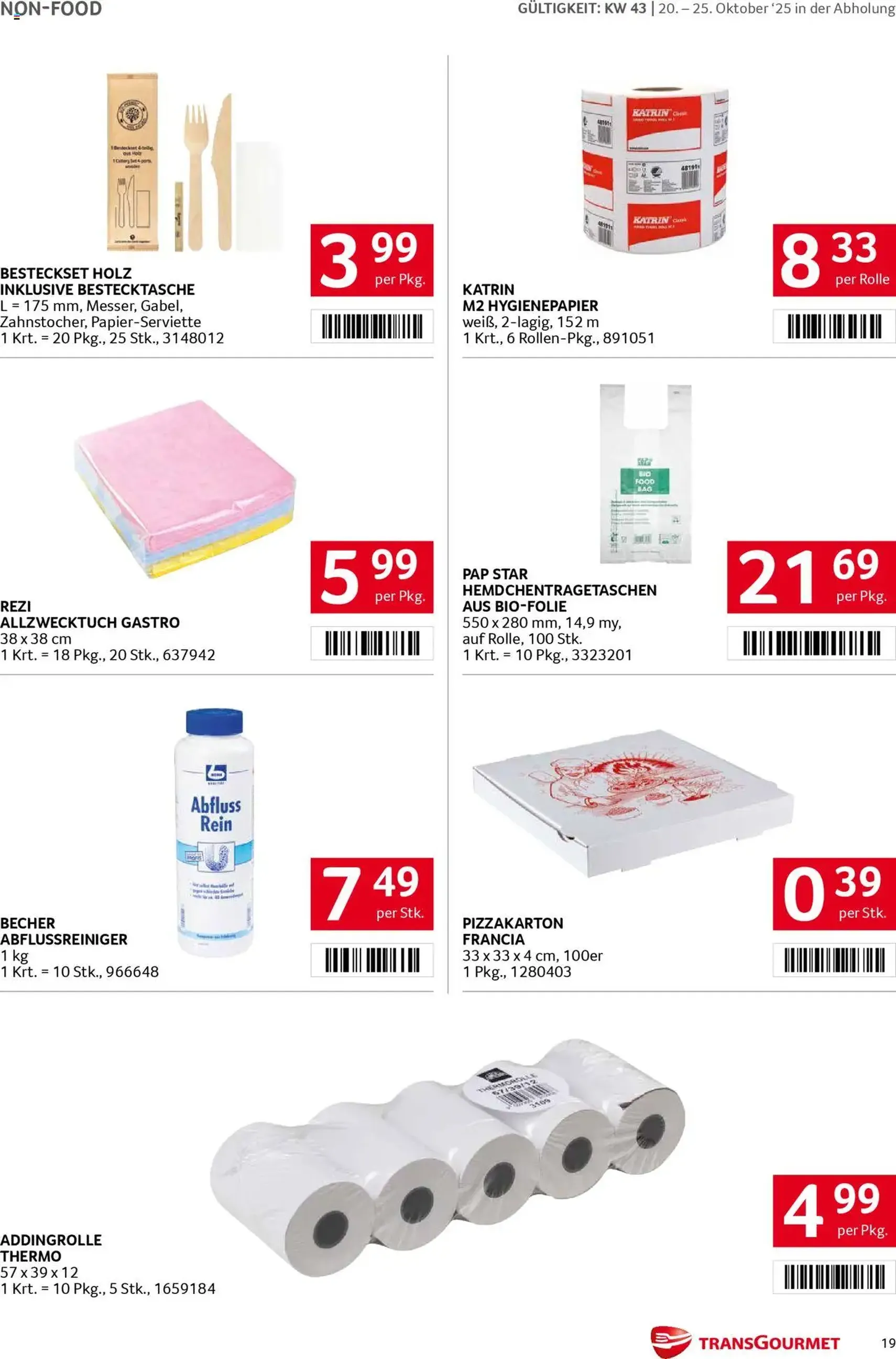 Transgourmet Flugblatt - Gültiger Prospekt ab 20.10.2025, Seite 19 von insgesamt 28 Transgourmet Flugblatt - Gültiger Prospekt ab 20.10.2025, Seite 19 von insgesamt 28