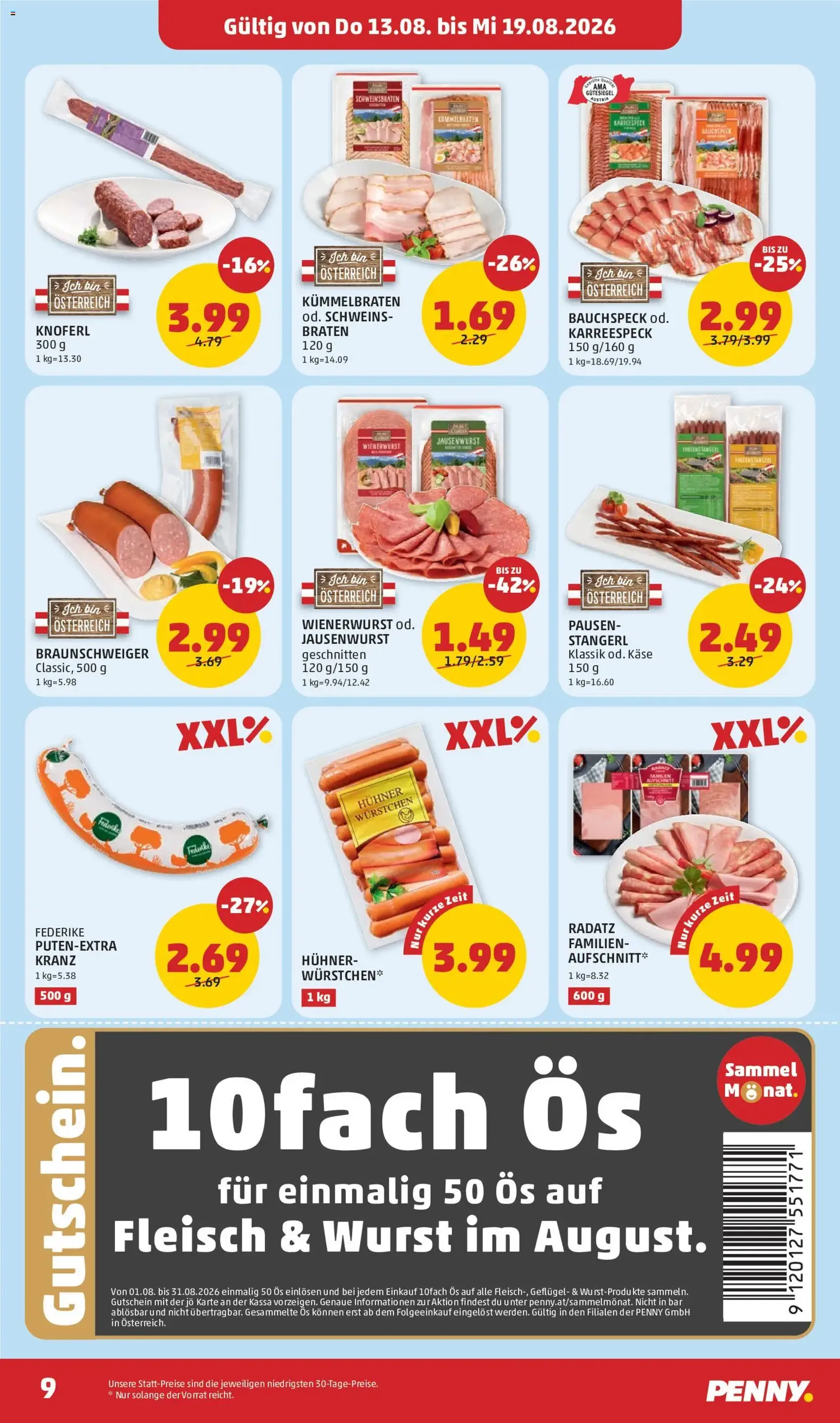 Penny Markt - Flugblatt - Gültiger Prospekt ab 13.08.2026, Seite 9 von insgesamt 32
