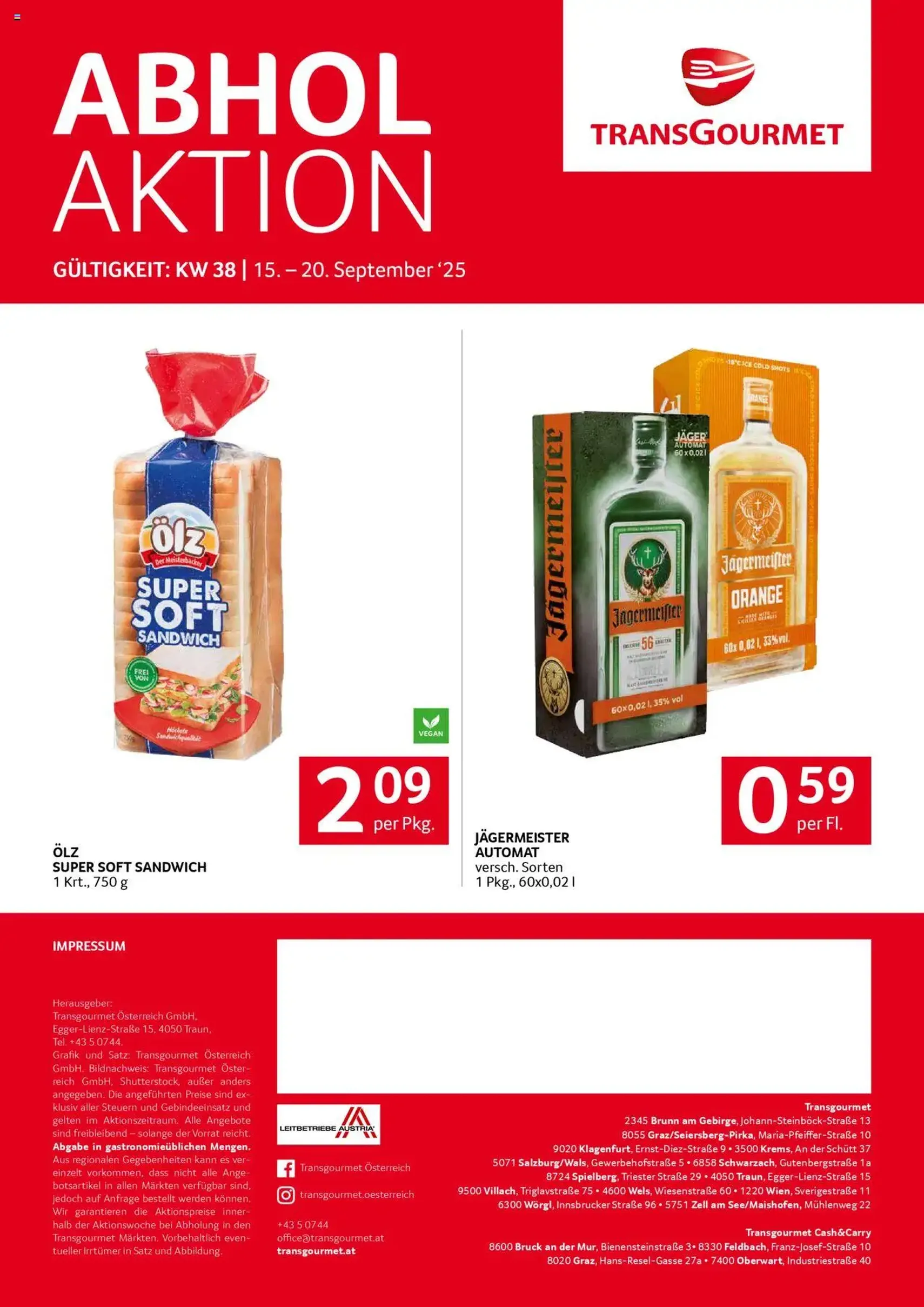 Transgourmet Flugblatt - Gültiger Prospekt ab 14.09.2025, Seite 36 von insgesamt 36 Transgourmet Flugblatt - Gültiger Prospekt ab 14.09.2025, Seite 36 von insgesamt 36