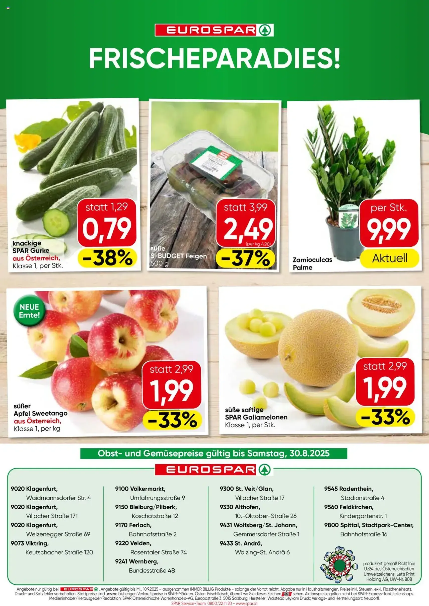 Eurospar Flugblatt - Gültiger Prospekt ab 28.08.2025, Seite 16 von insgesamt 16 Eurospar Flugblatt - Gültiger Prospekt ab 28.08.2025, Seite 16 von insgesamt 16