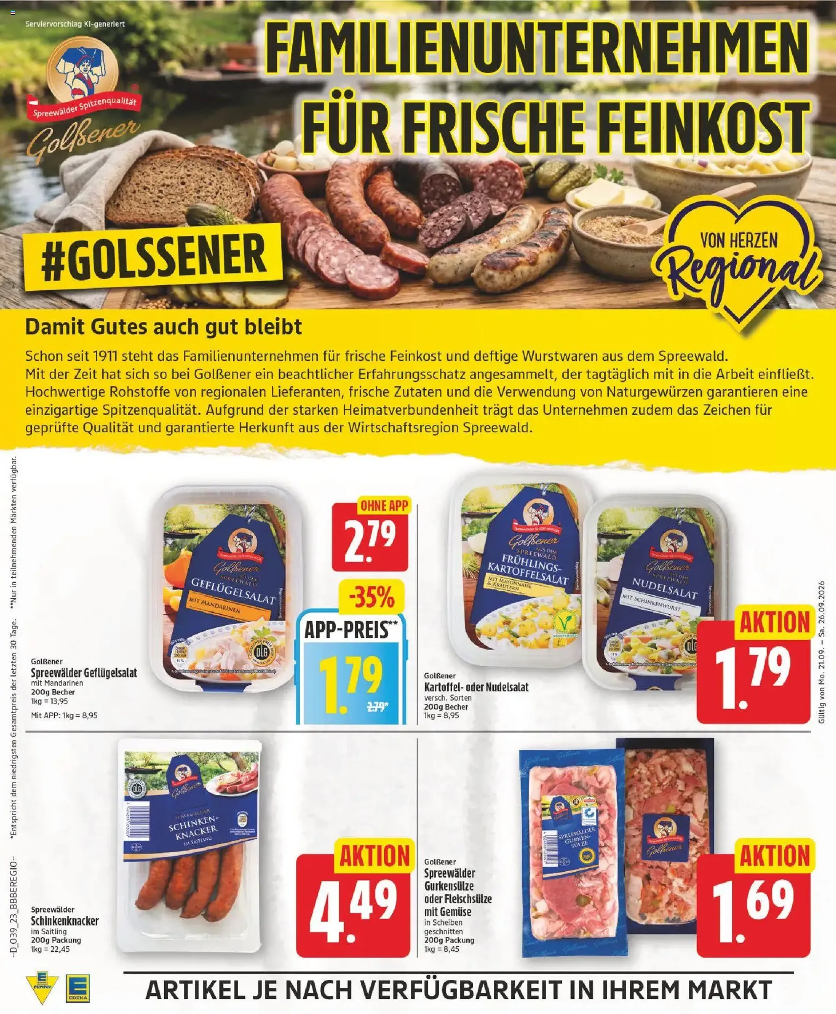 Edeka Prospekt - Gültiger Prospekt ab 21.09.2026, Seite 23 von insgesamt 29